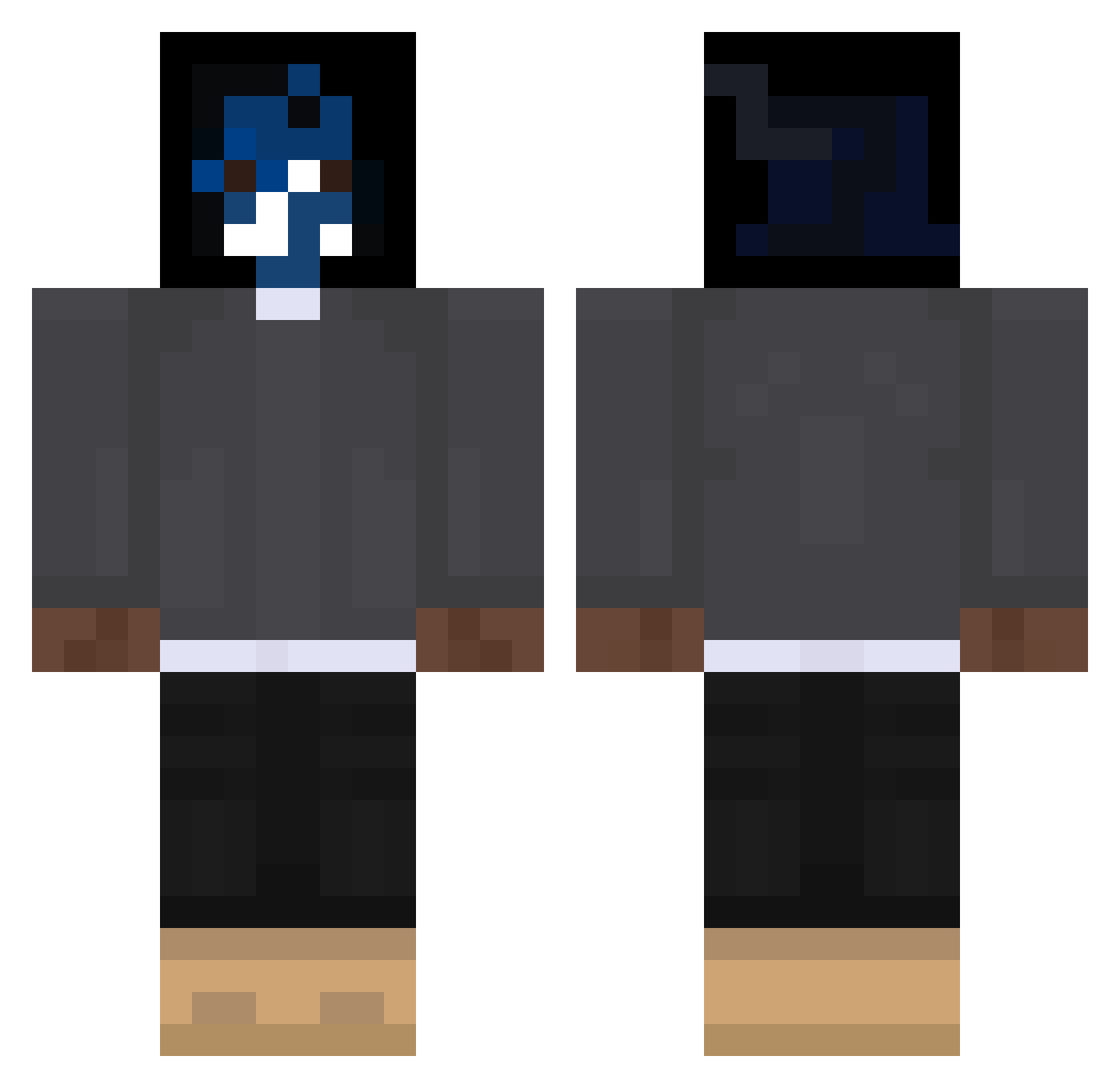 eneees Minecraft skin, front and back view