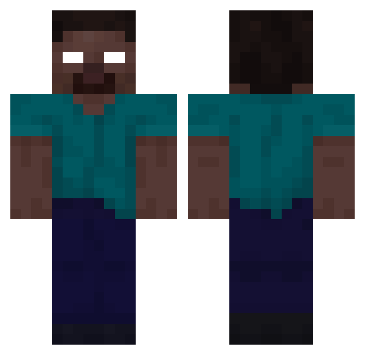StinkyBETTER Minecraft skin, front and back view