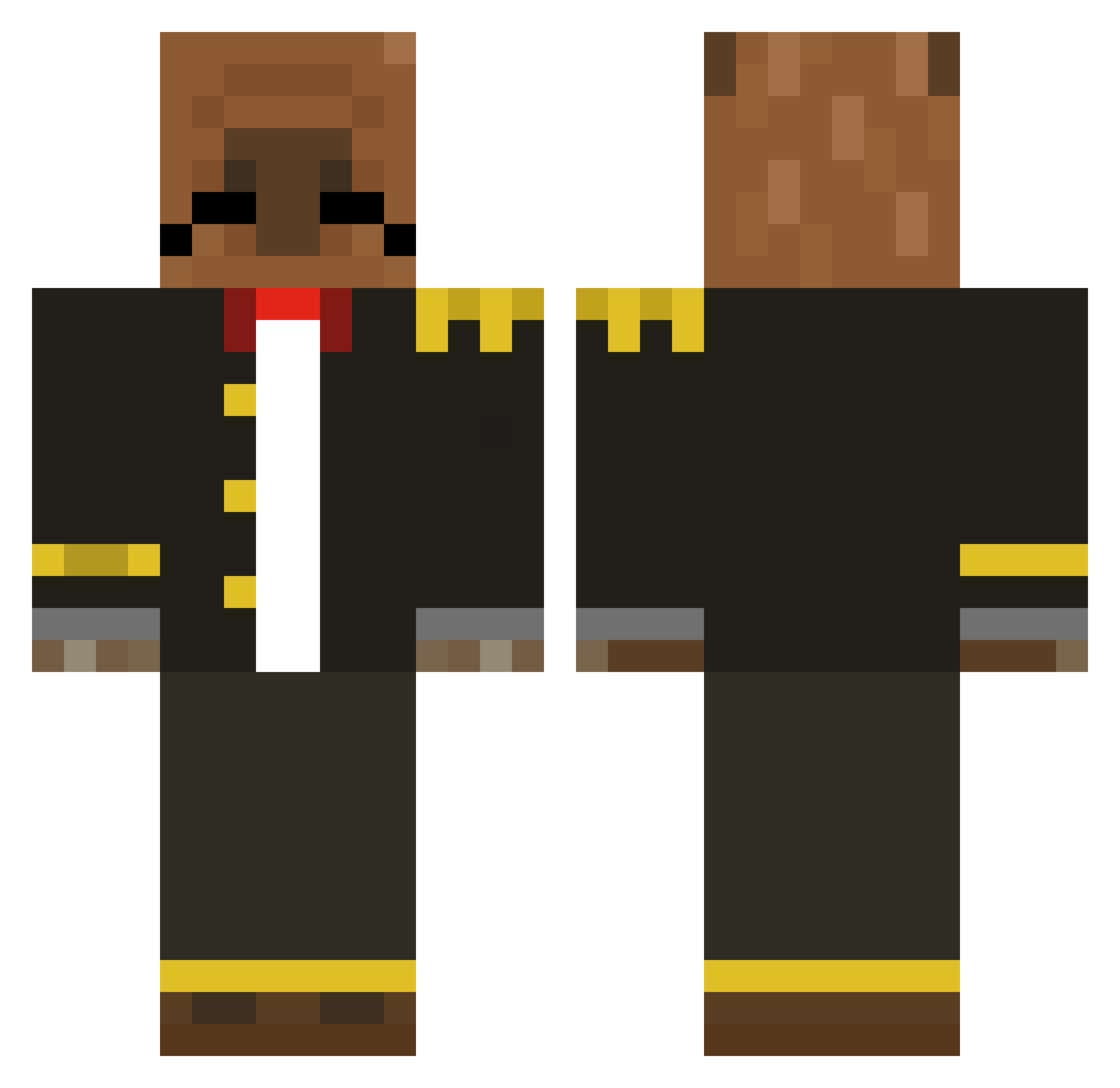 25kiroence Minecraft skin, front and back view