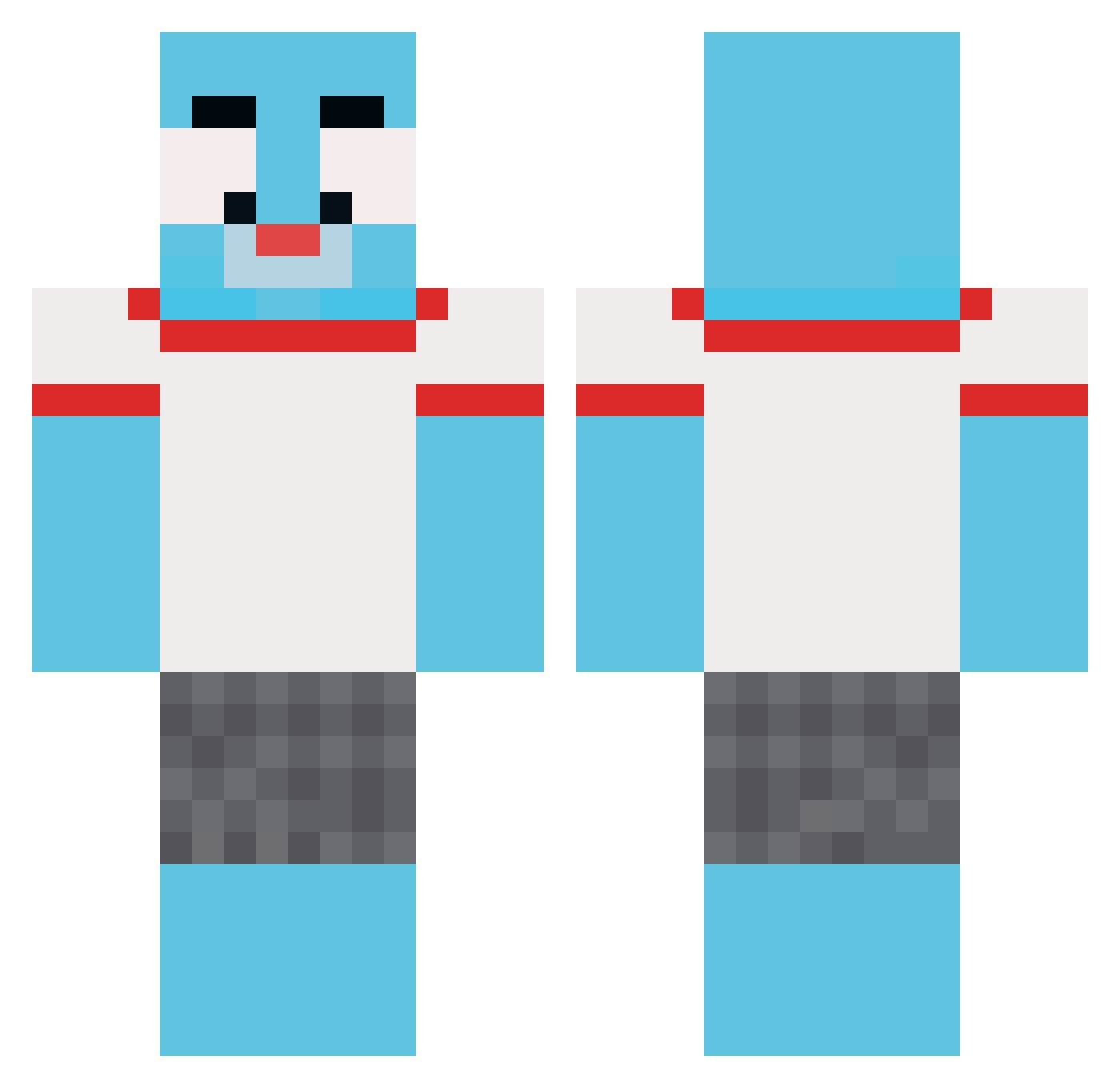 GUMBALLOP Minecraft skin, front and back view
