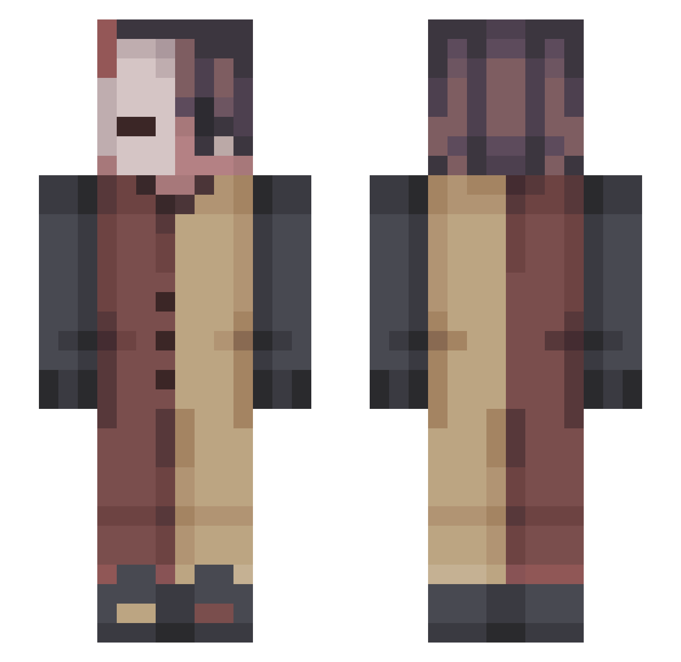 ChrisIvan Minecraft skin, front and back view