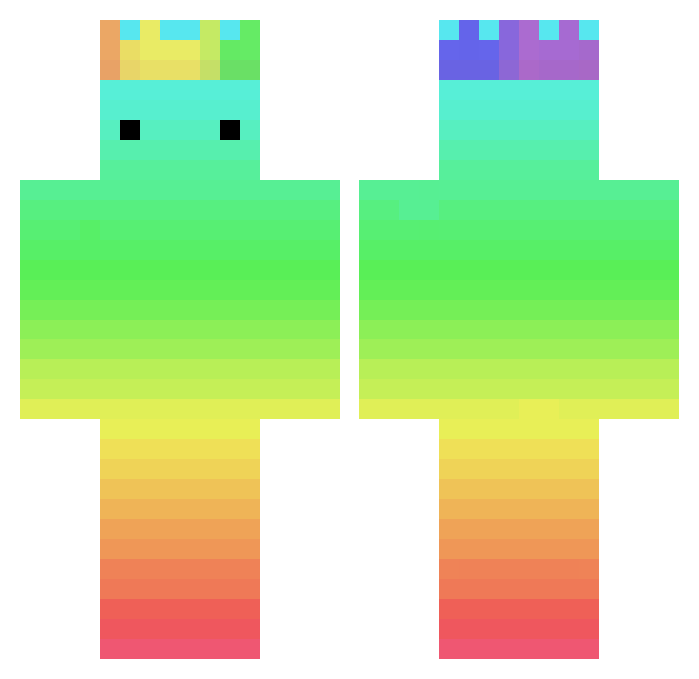 siawty Minecraft skin, front and back view
