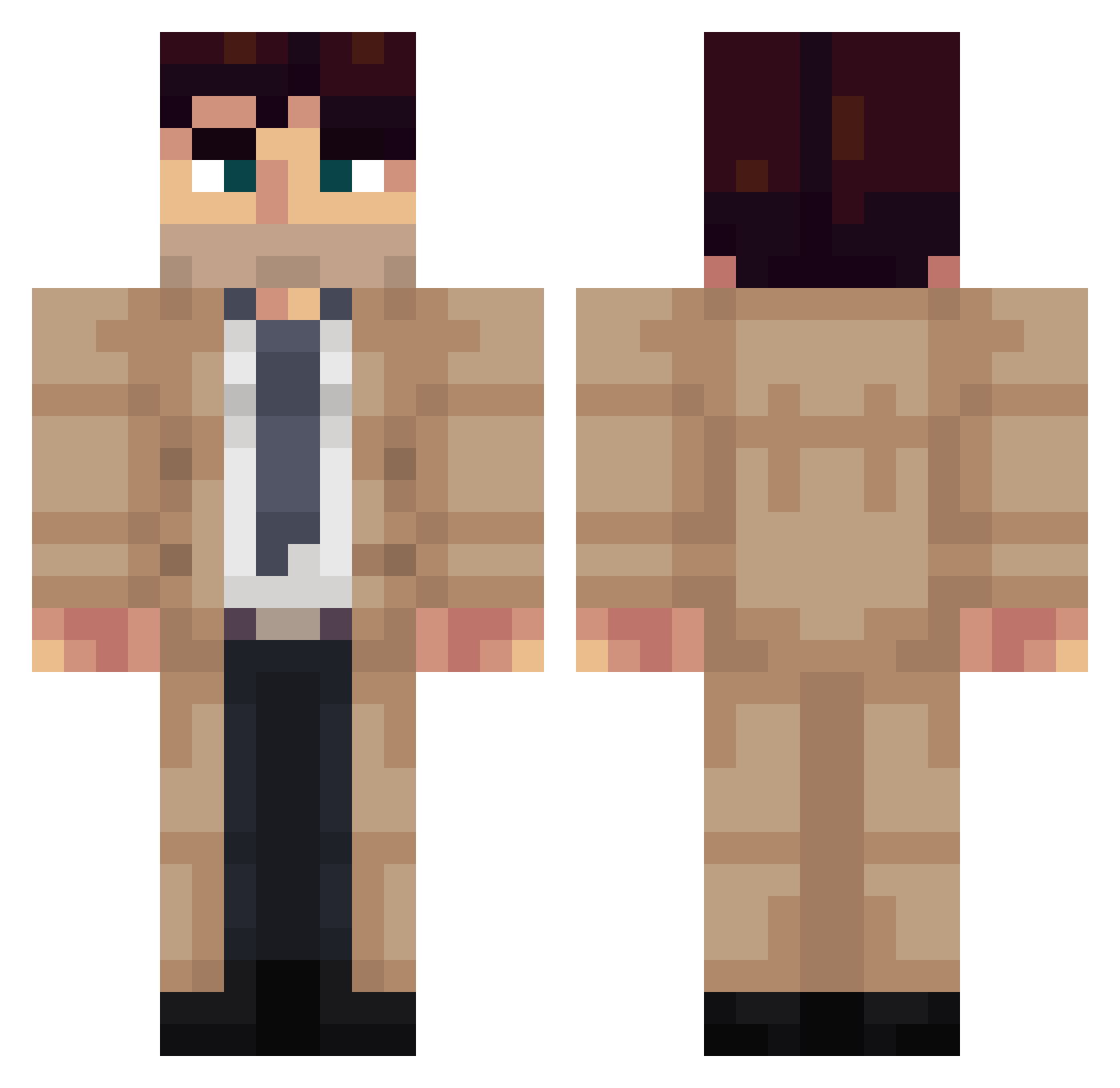 Zlyphe Minecraft skin, front and back view