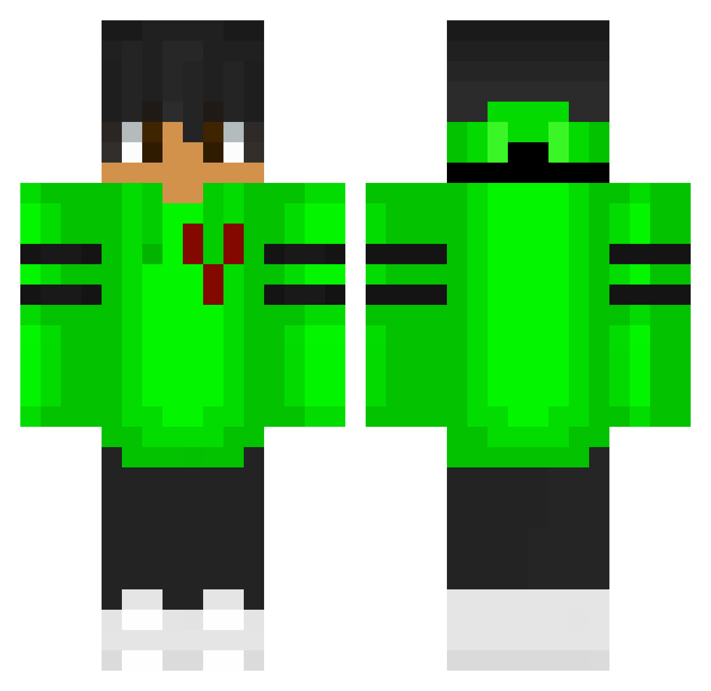 YeiloMM Minecraft skin, front and back view