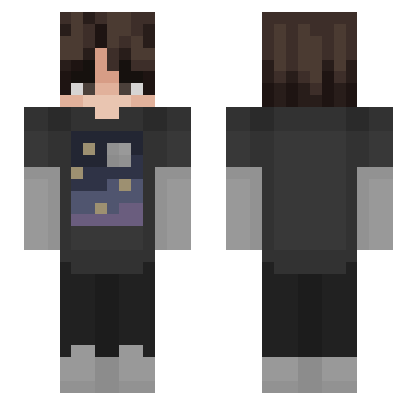 jakeluvshock3y Minecraft skin, front and back view