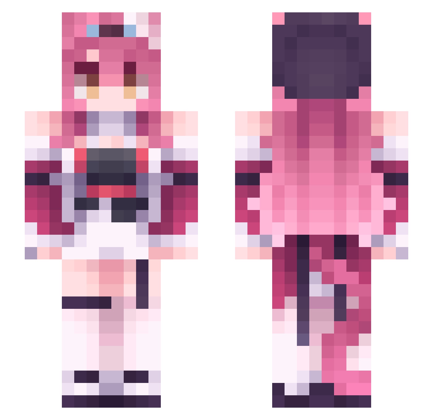 Teres1a Minecraft skin, front and back view