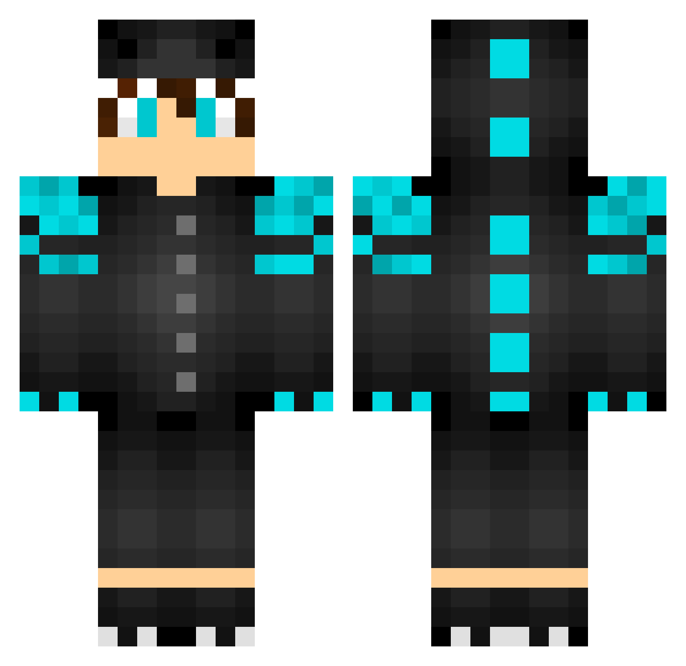Dvisxs Minecraft skin, front and back view