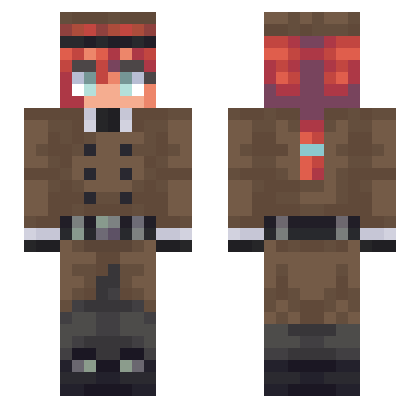 Smiley_McSmiles Minecraft skin, front and back view