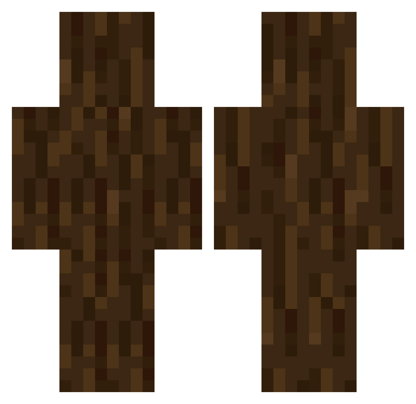 gowndl Minecraft skin, front and back view