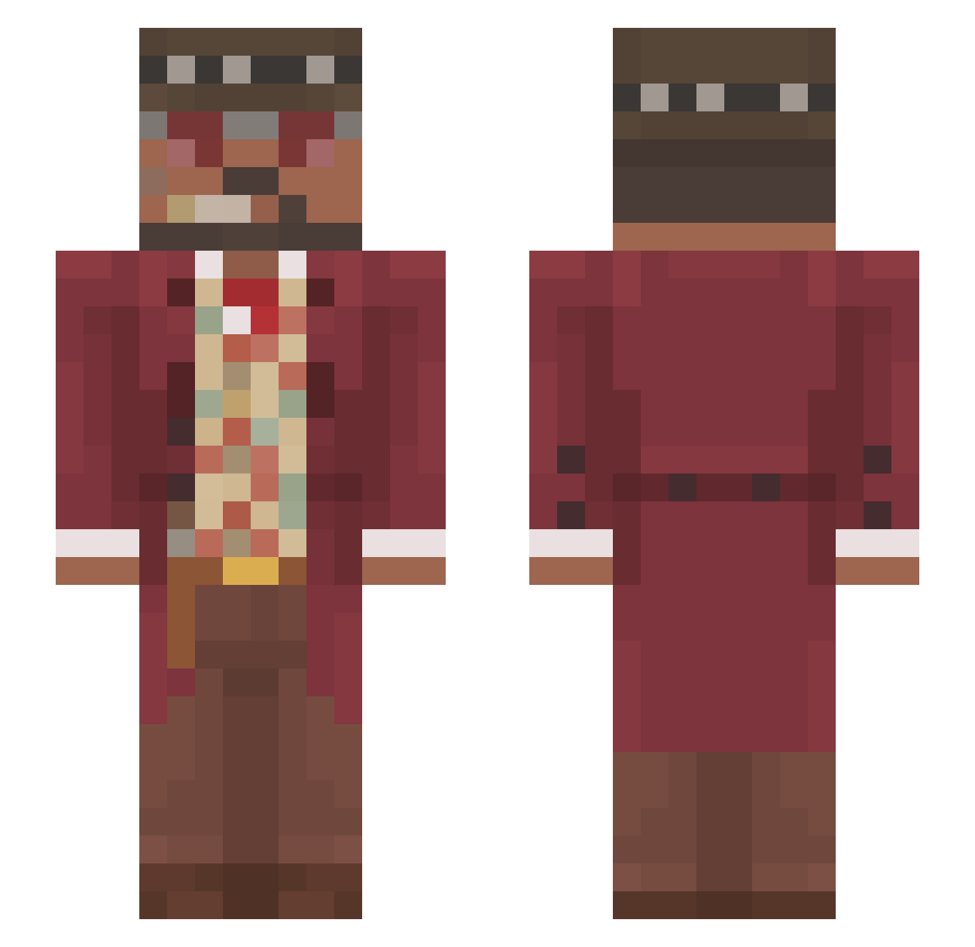 AkumaLr Minecraft skin, front and back view