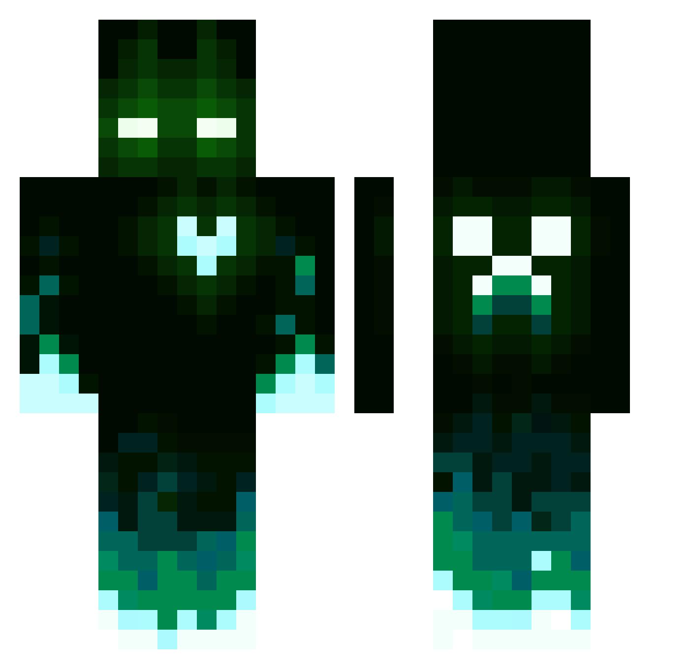 Veluxx Minecraft skin, front and back view