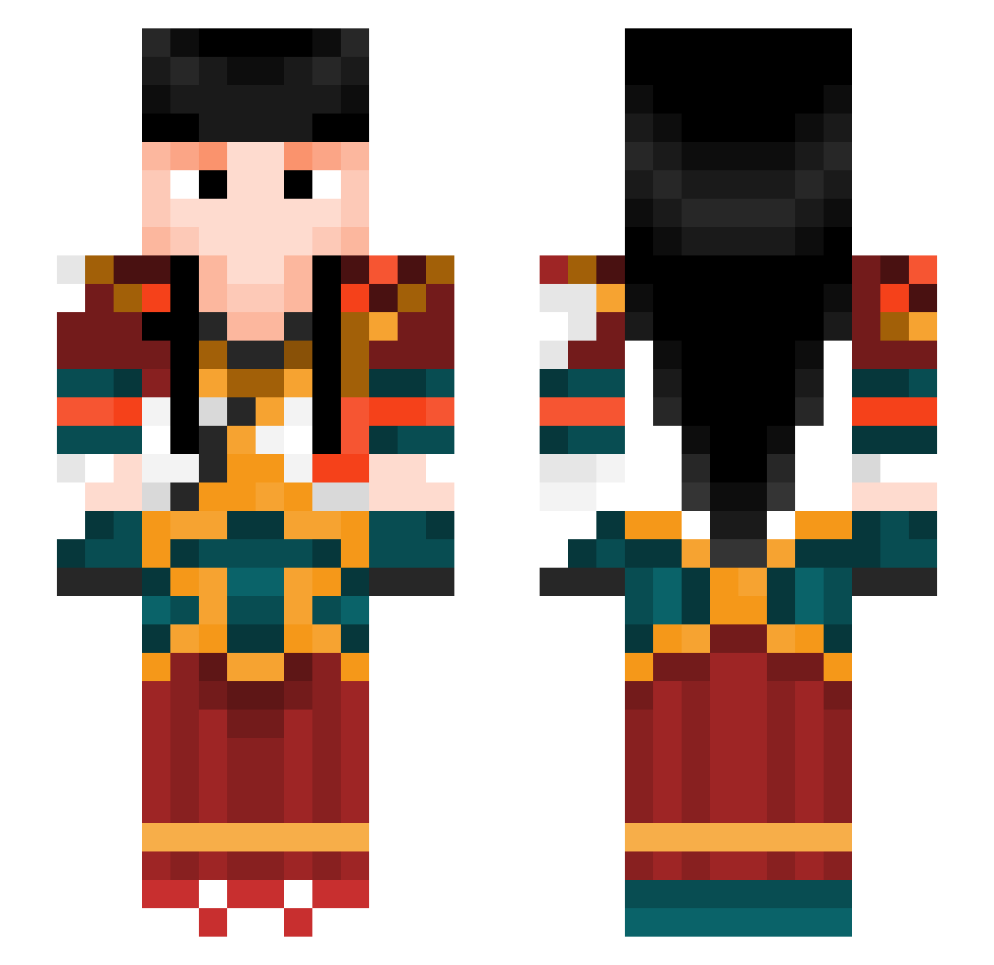 SalarMotion Minecraft skin, front and back view