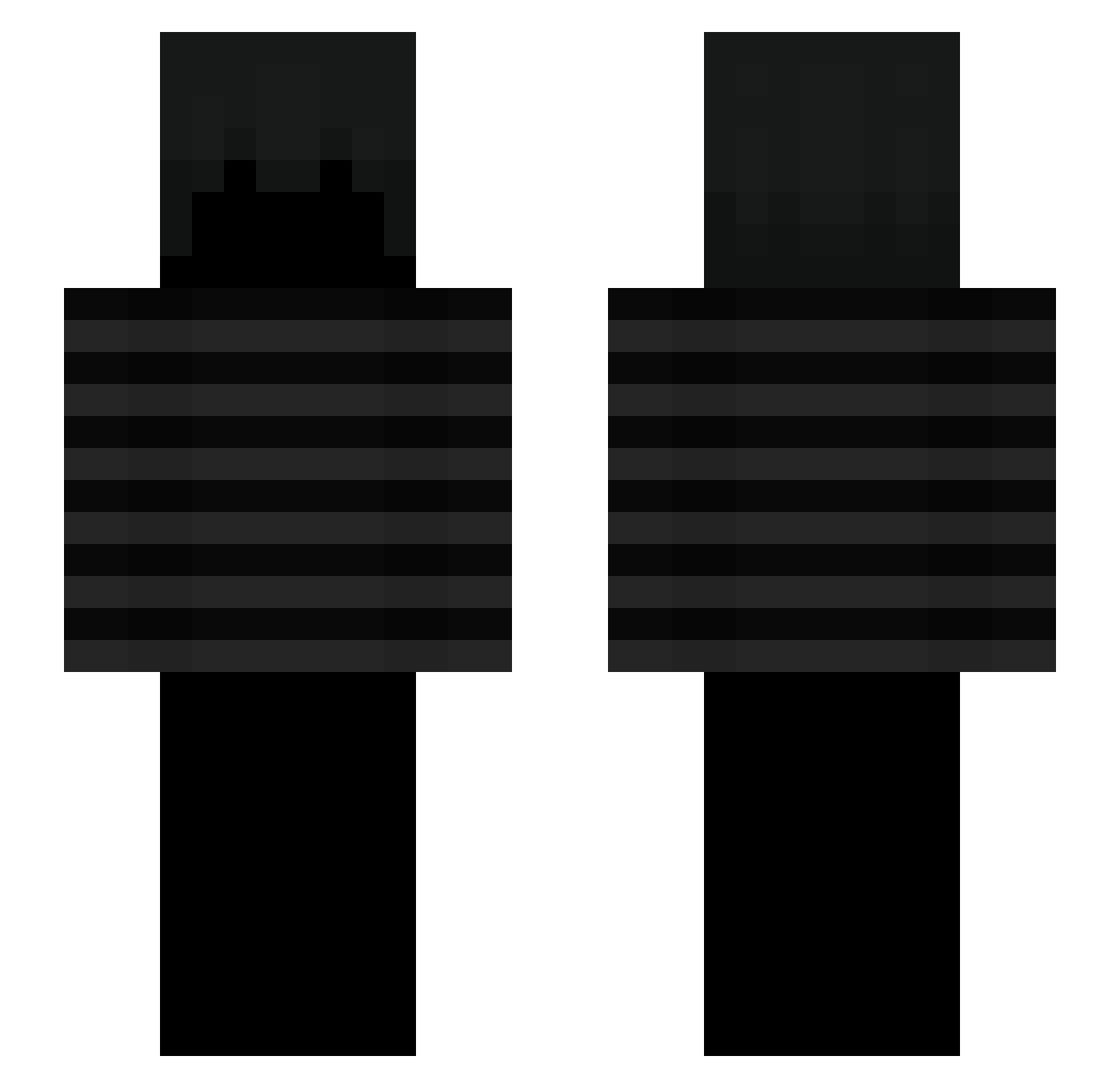 unpained Minecraft skin, front and back view