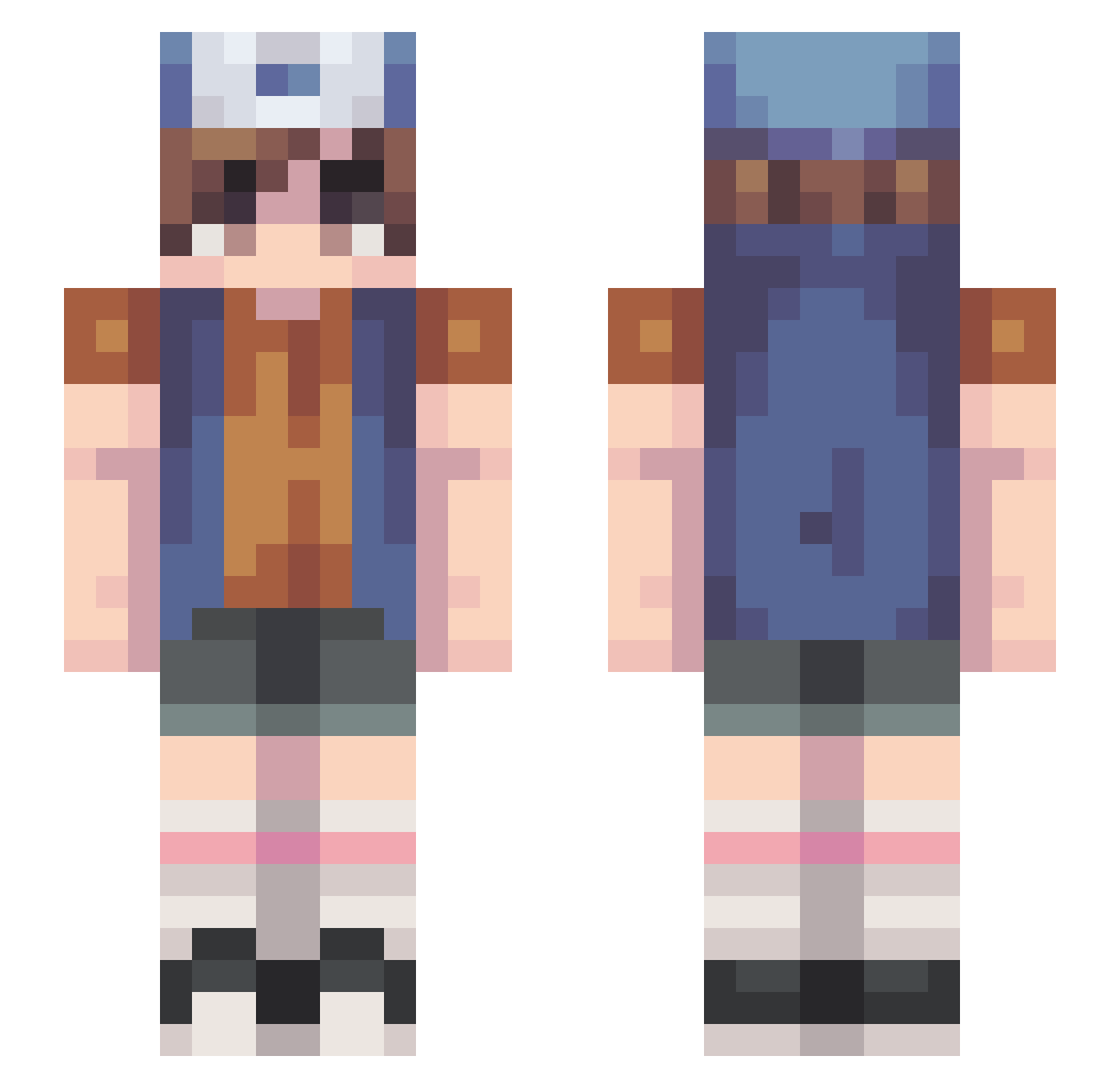 Rin_zuku Minecraft skin, front and back view