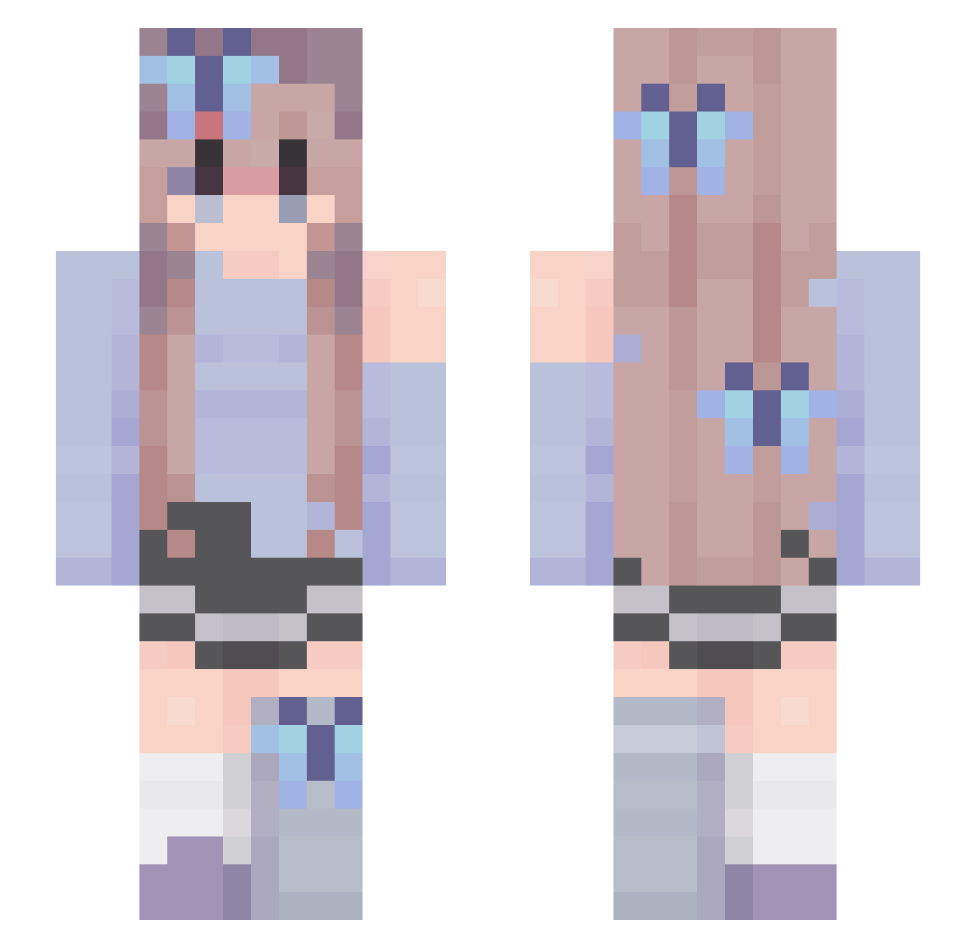 skye012 Minecraft skin, front and back view