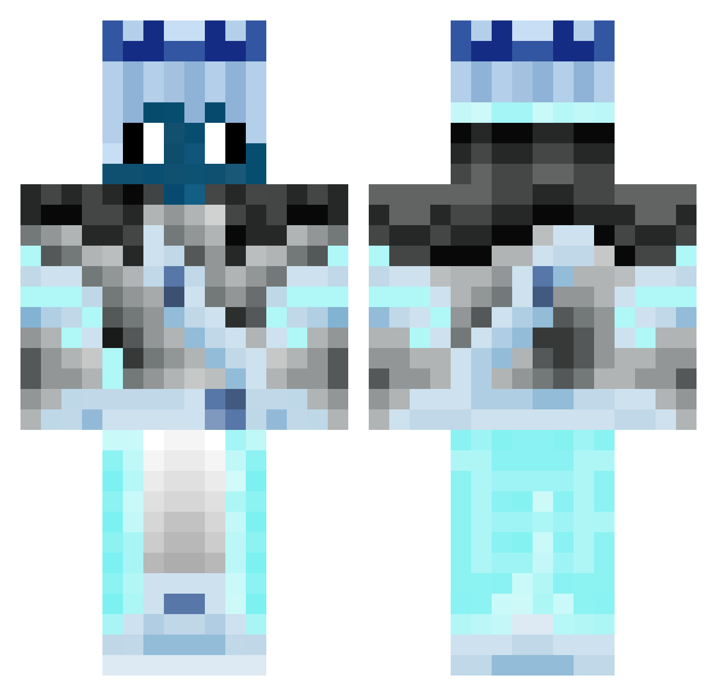 Trollstool Minecraft skin, front and back view