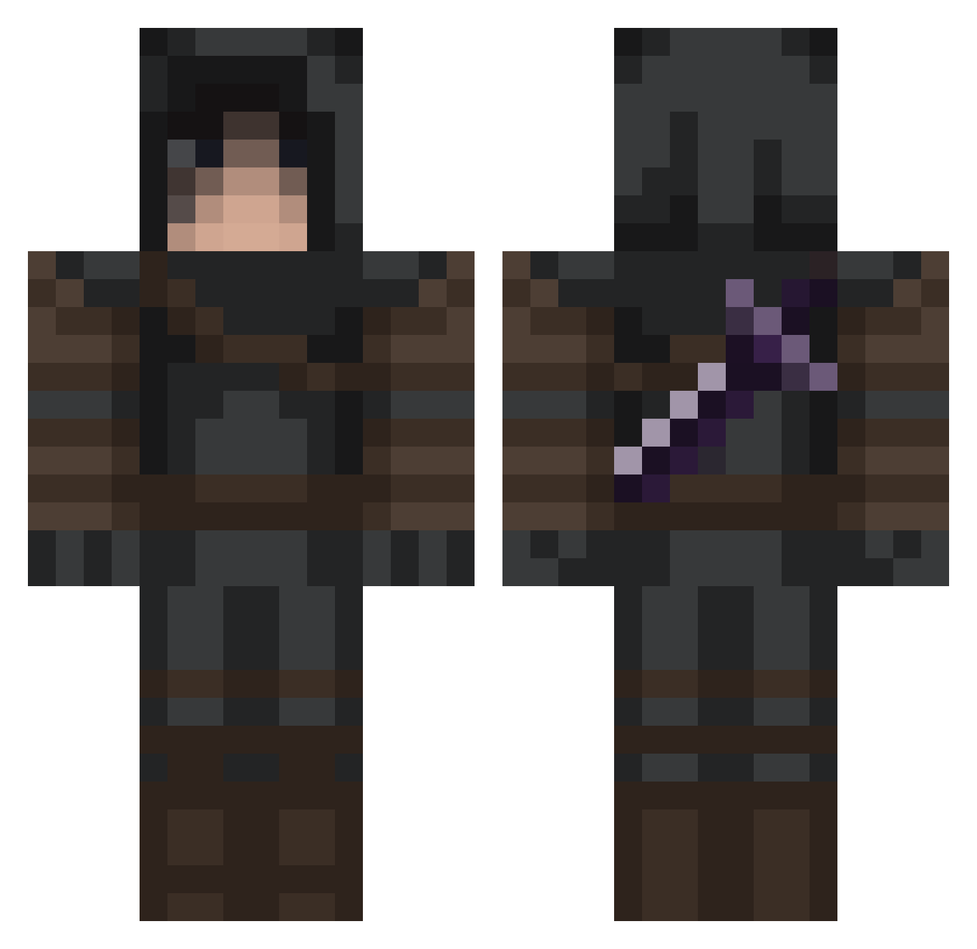 Toadstools Minecraft skin, front and back view