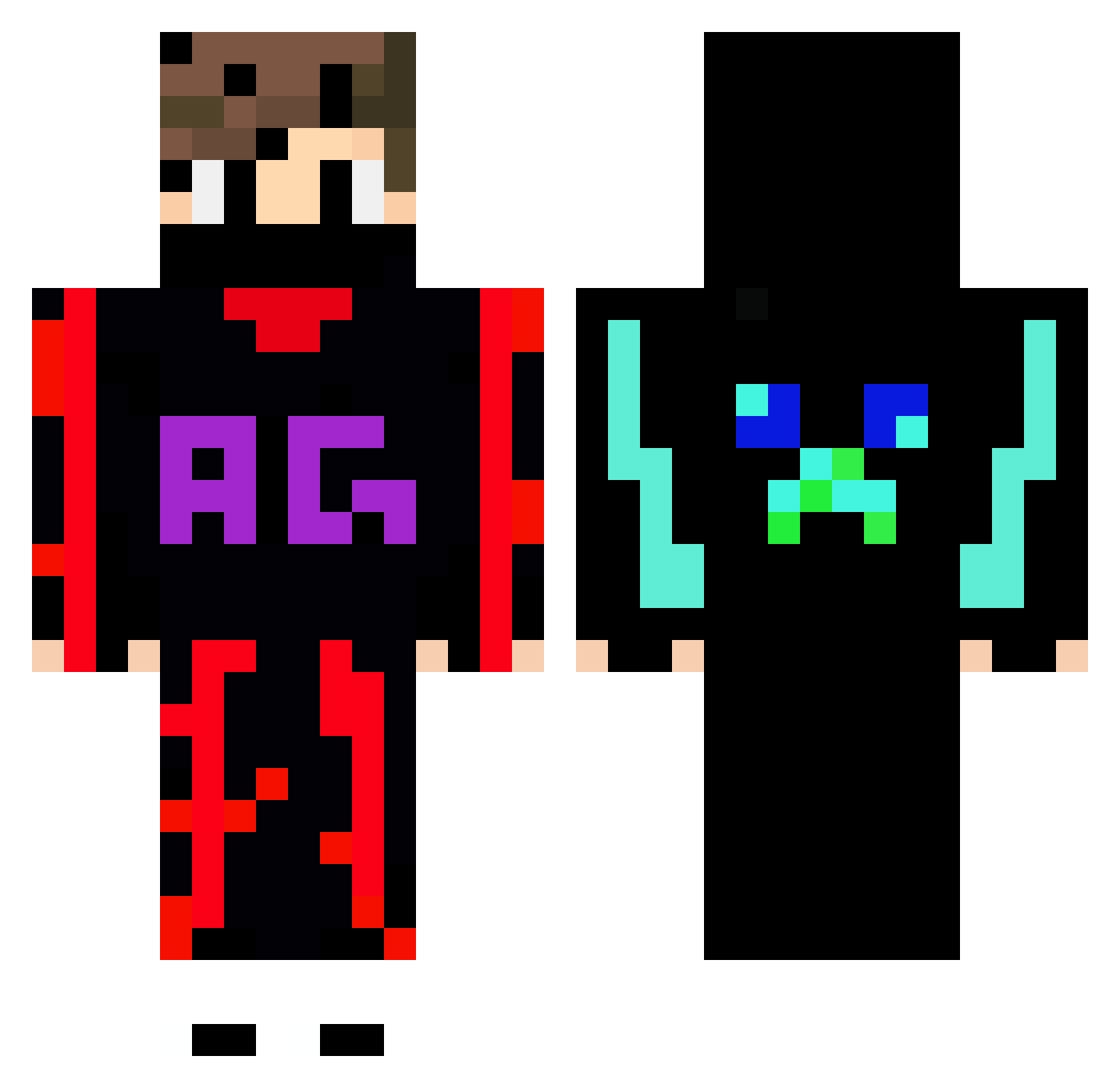 SrCosmo_ Minecraft skin, front and back view