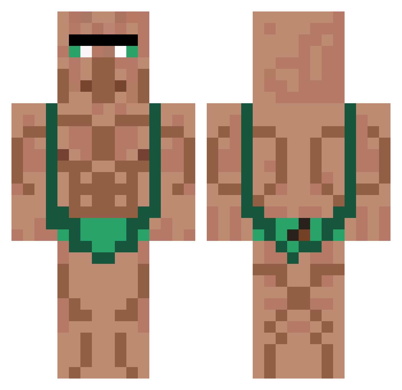petprout Minecraft skin, front and back view