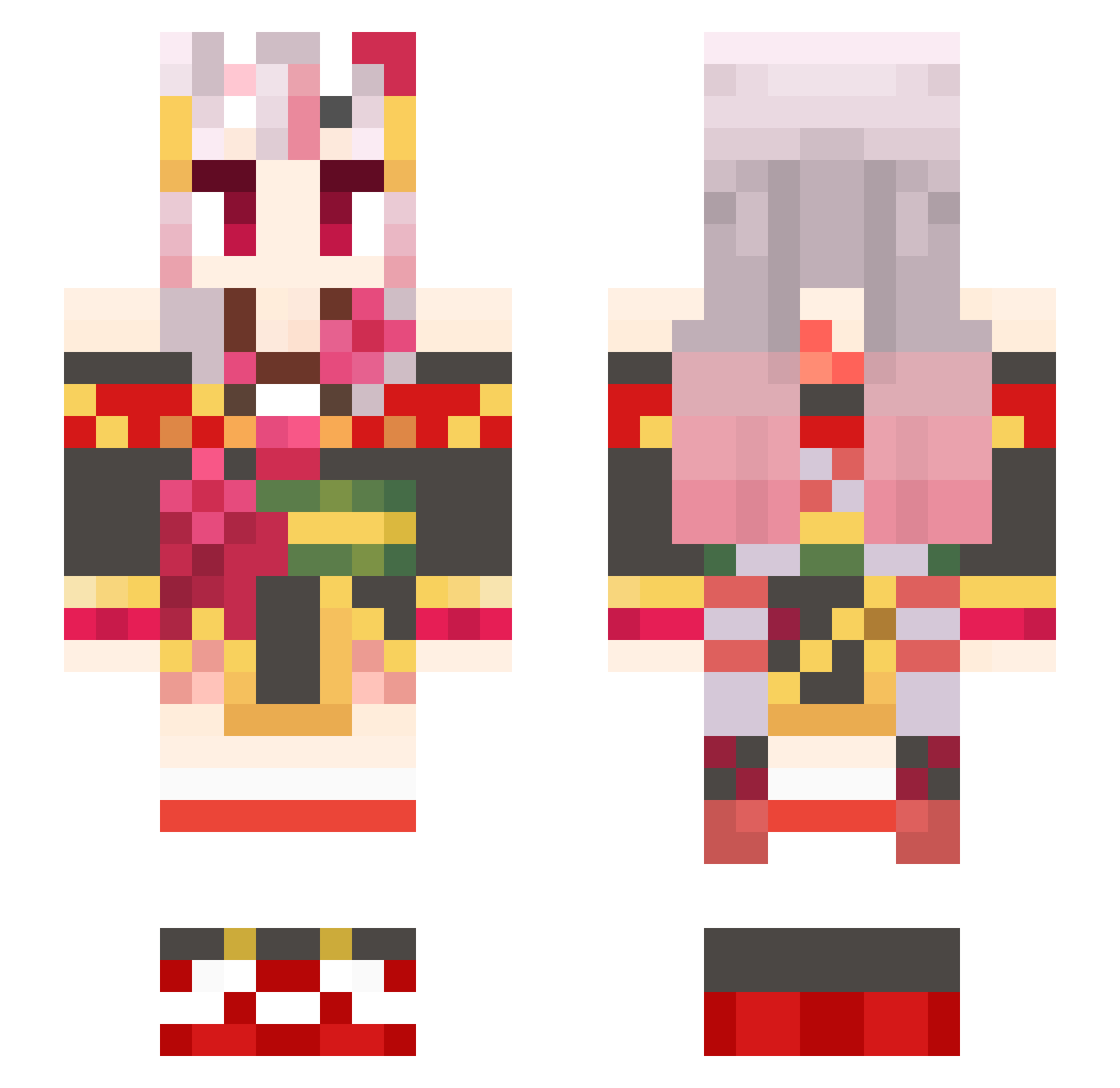 Niconoski Minecraft skin, front and back view
