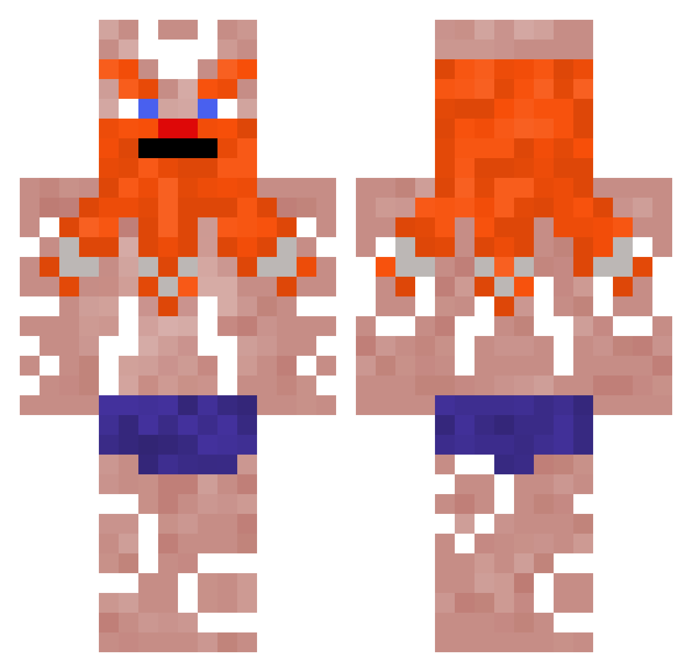Helium2323 Minecraft skin, front and back view