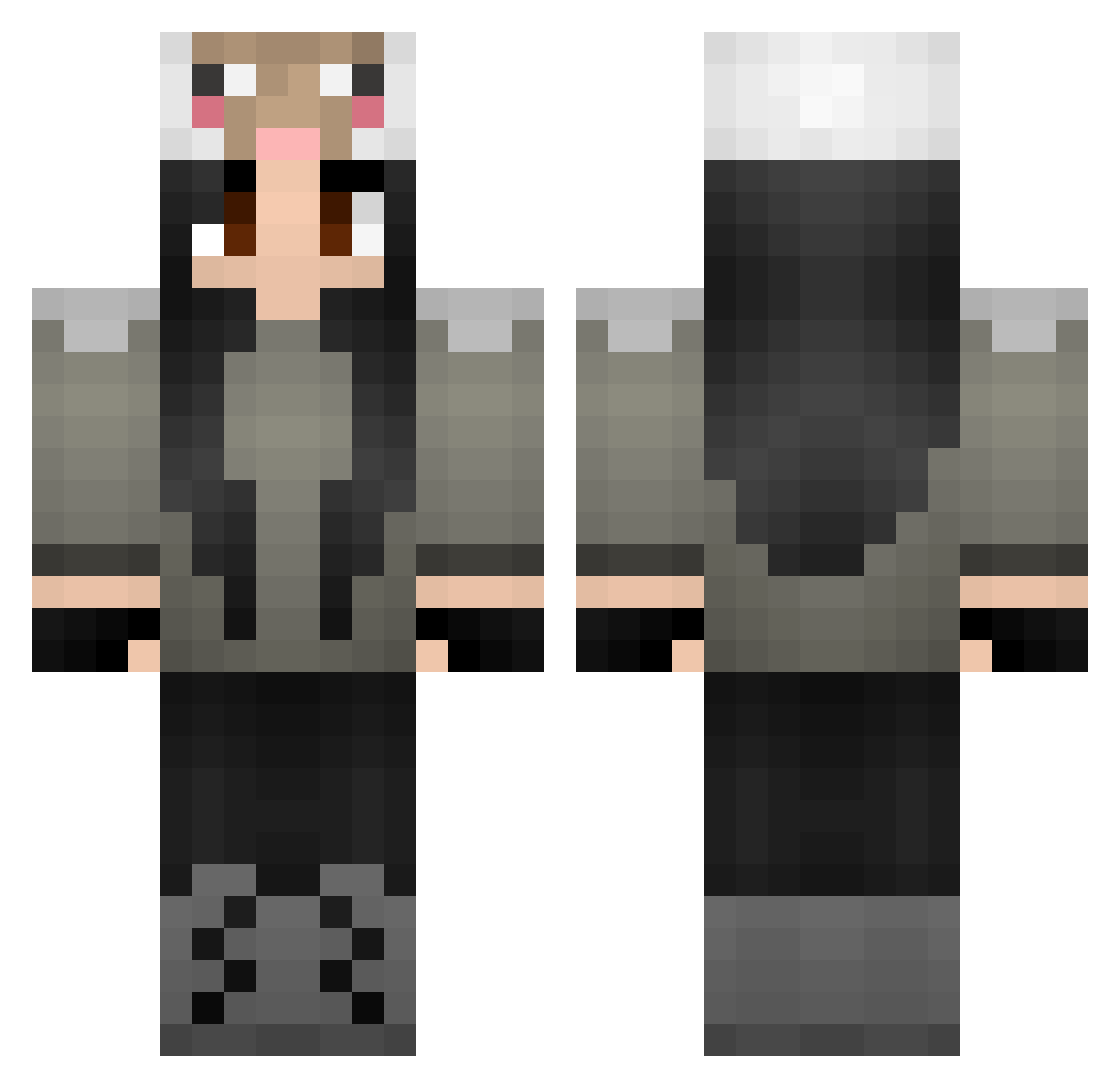 Adelina Minecraft skin, front and back view