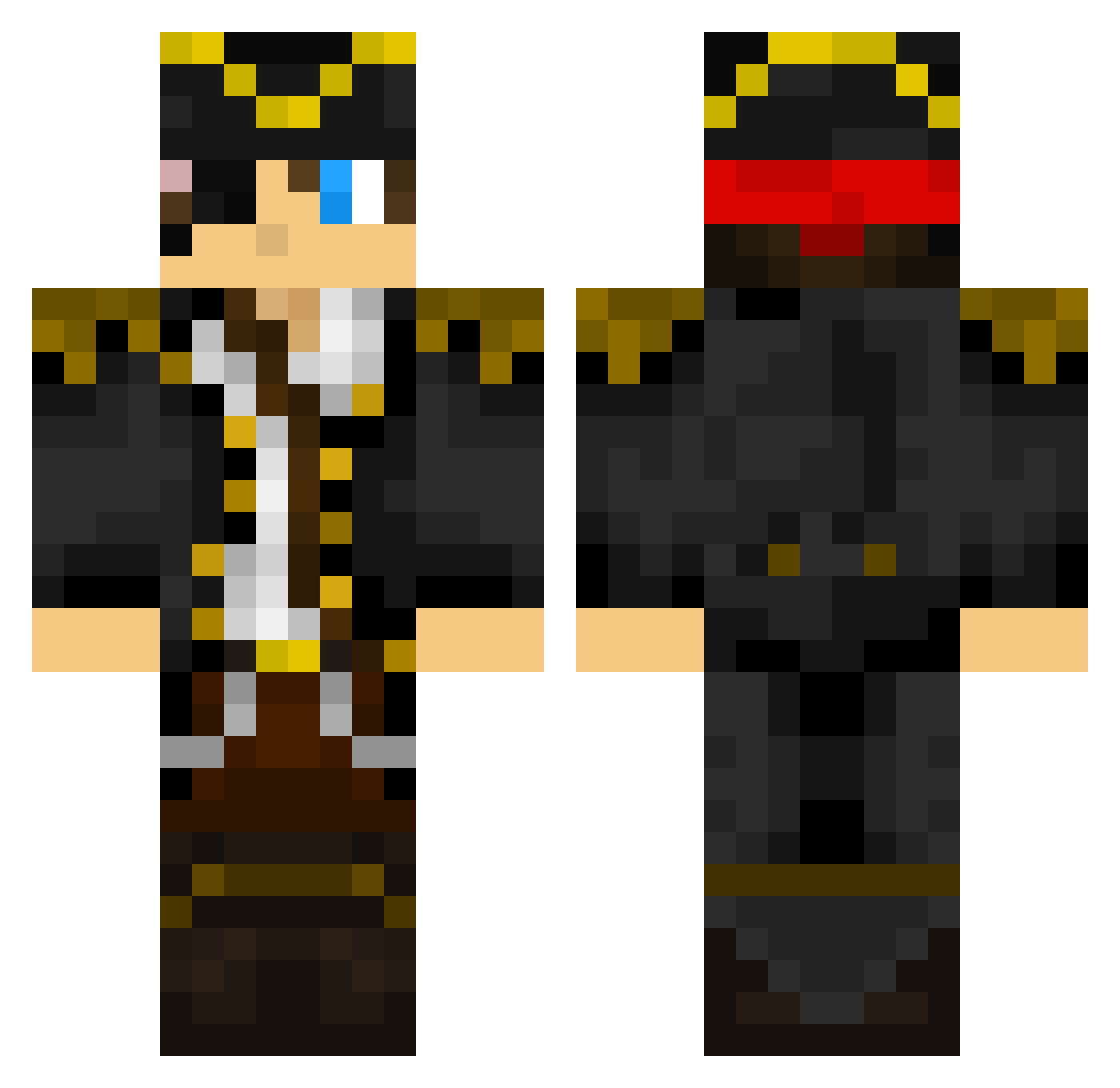 Artificiality Minecraft skin, front and back view