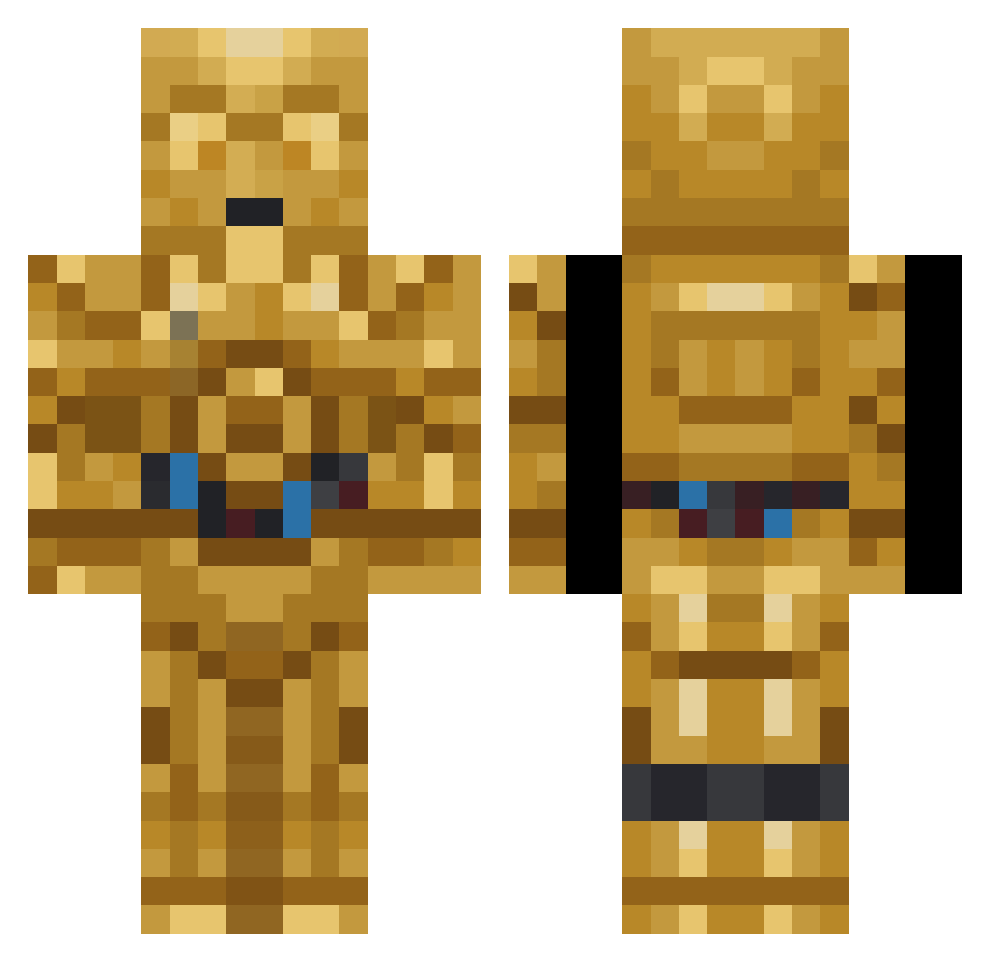 NotTitle Minecraft skin, front and back view