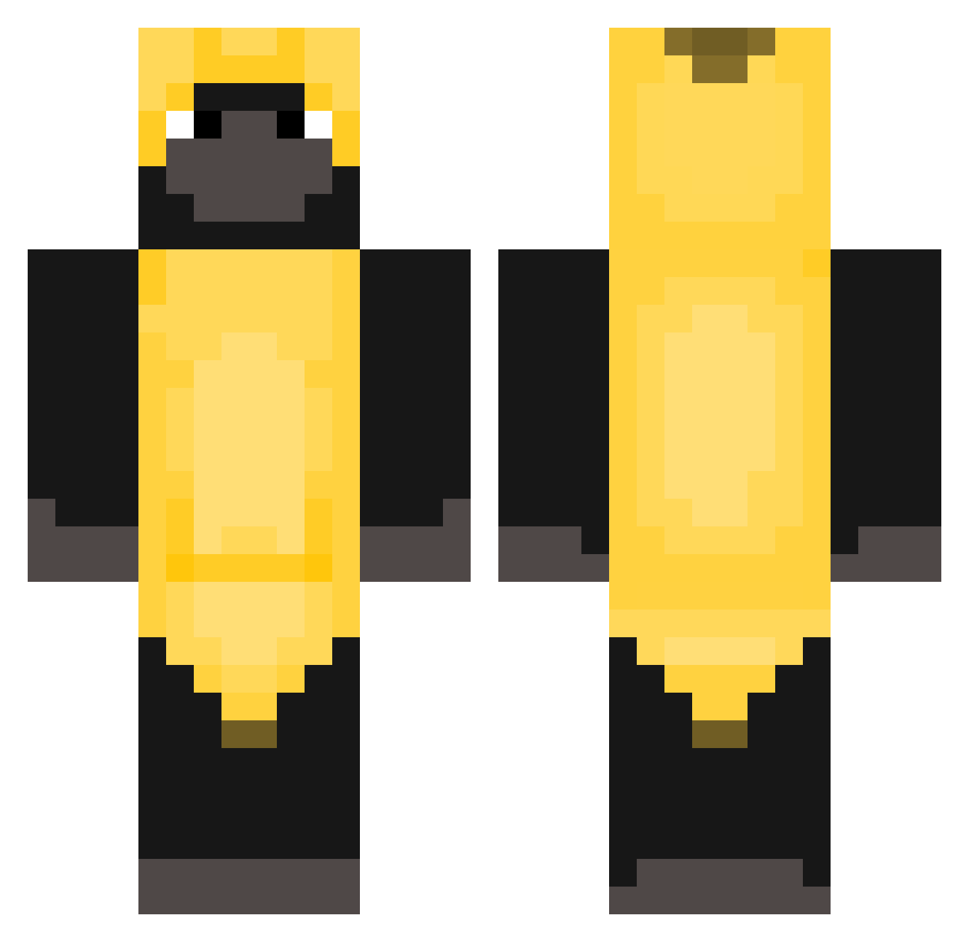 Shazamek Minecraft skin, front and back view