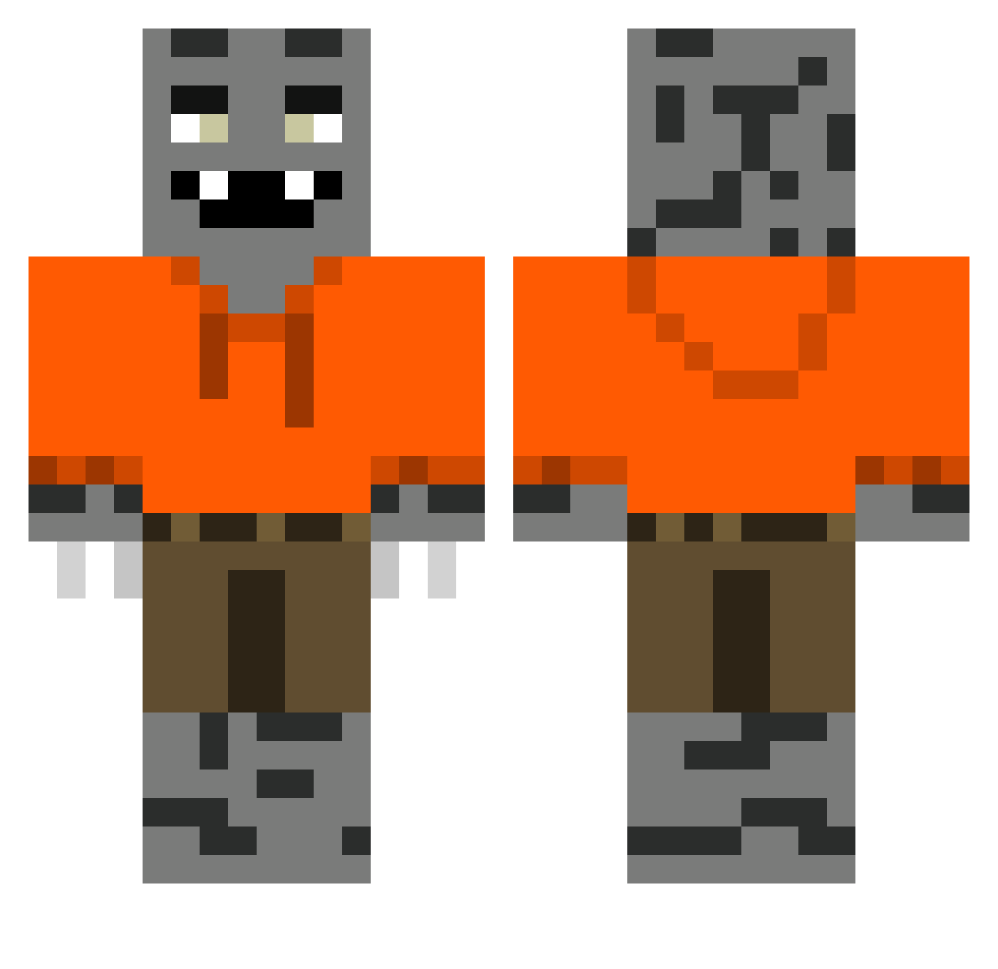 NessSness Minecraft skin, front and back view