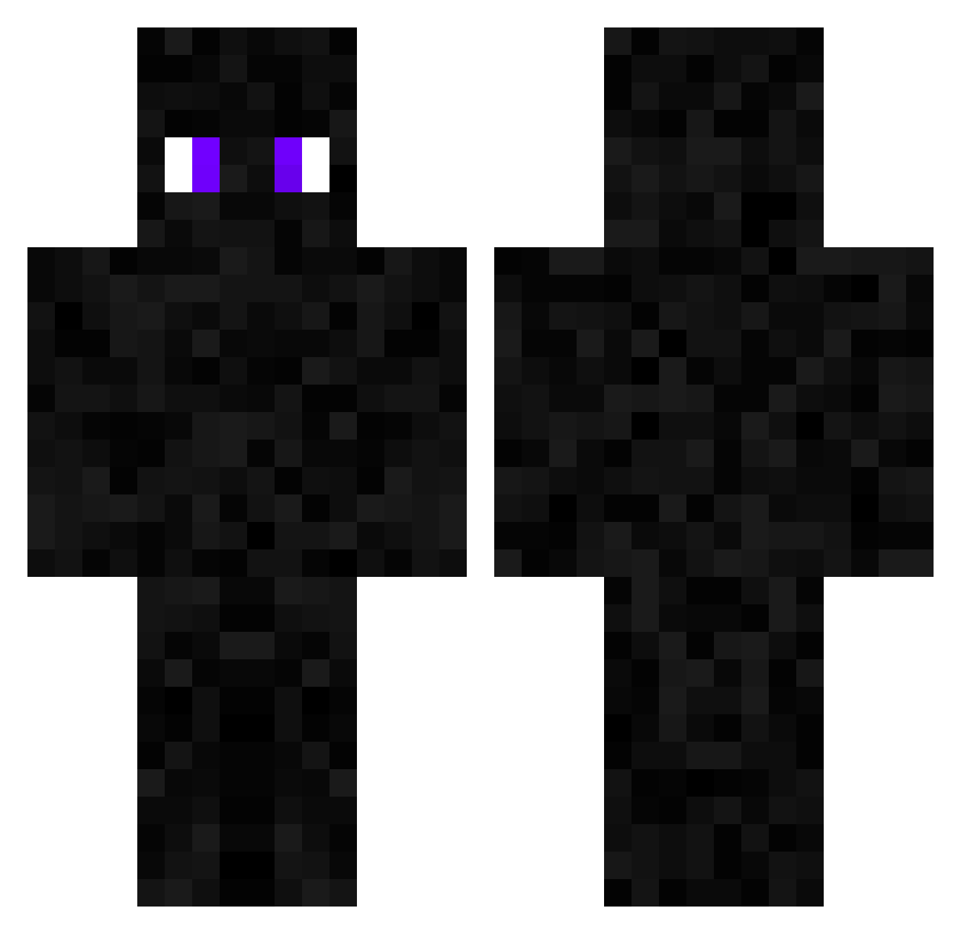 RizNyx Minecraft skin, front and back view