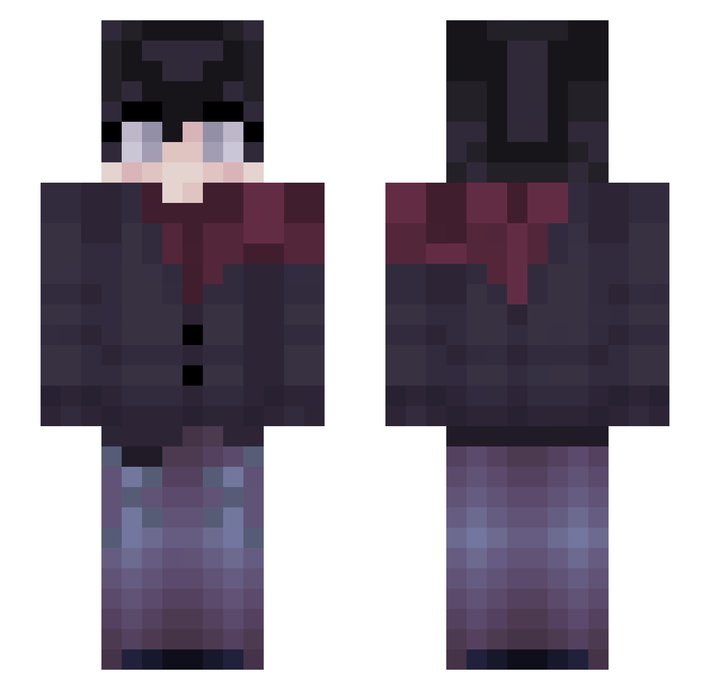 Vixen2024 Minecraft skin, front and back view