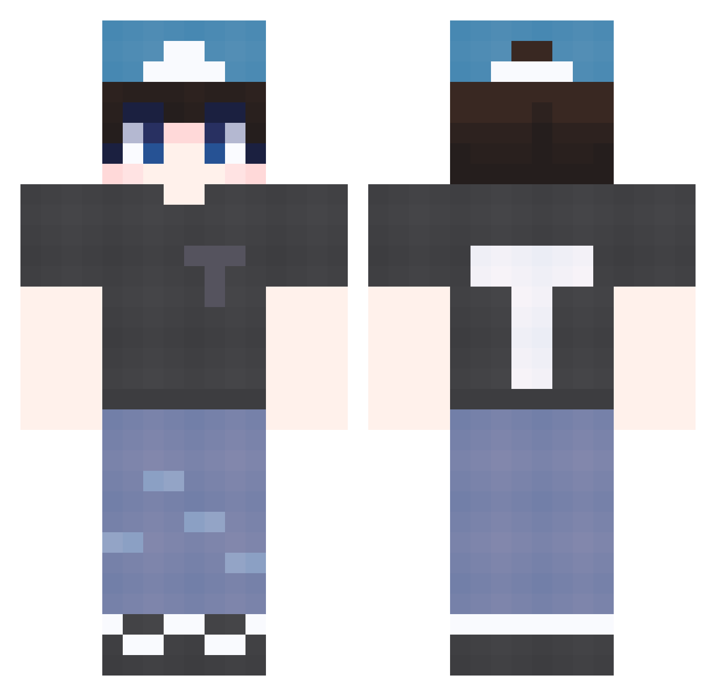 Asahi_1 Minecraft skin, front and back view
