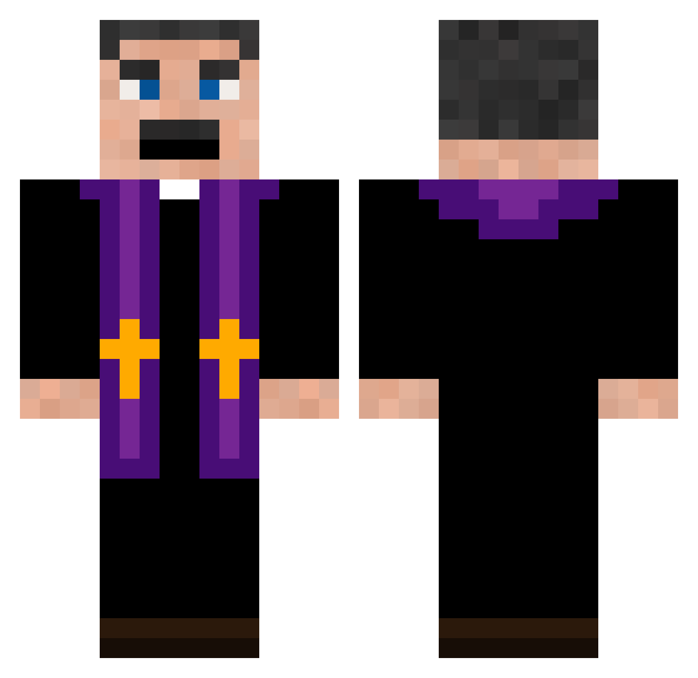 Maciurex Minecraft skin, front and back view