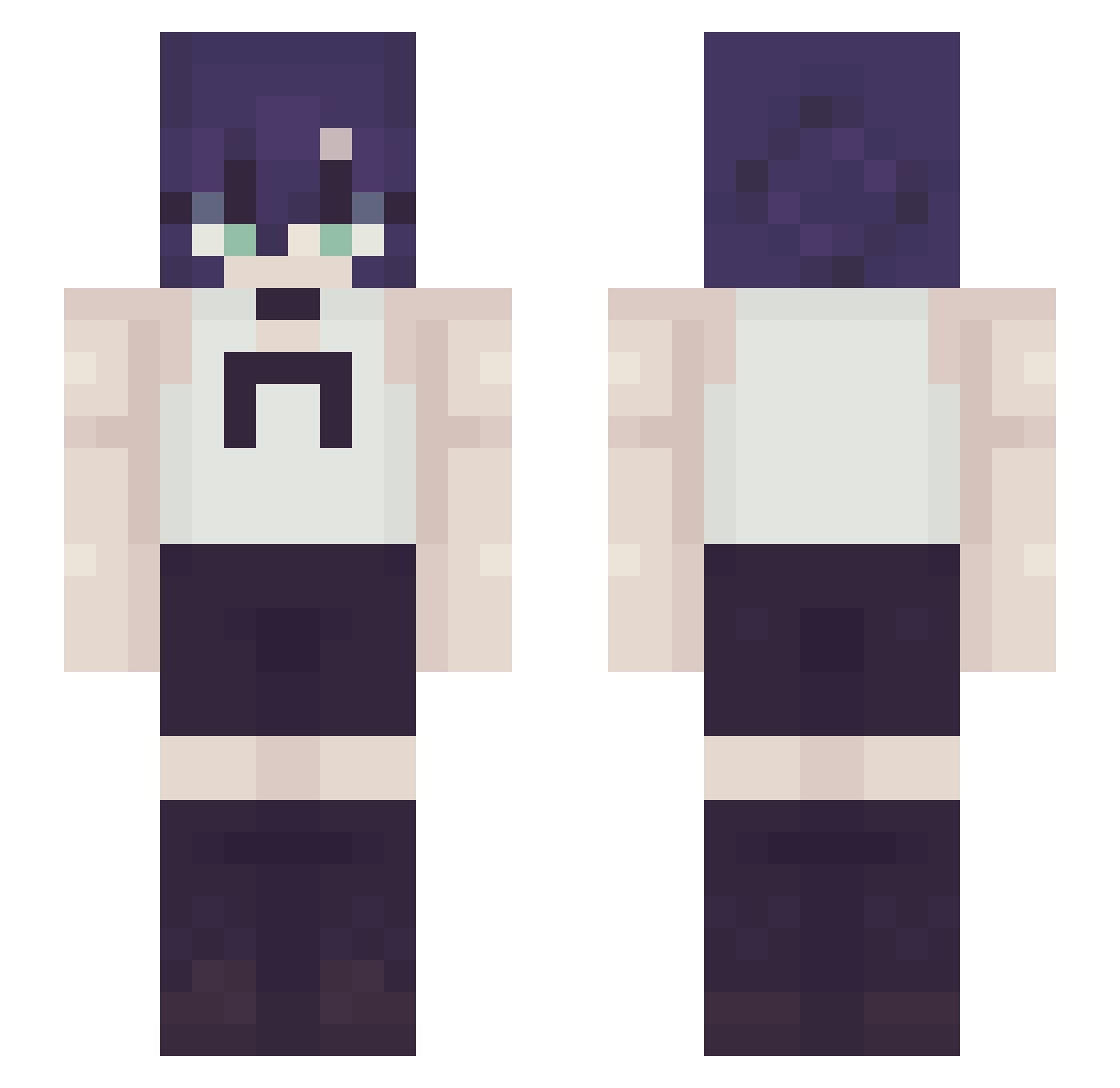 vclinaa Minecraft skin, front and back view