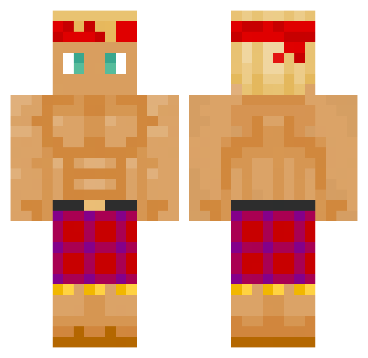 Drumdeedoo Minecraft skin, front and back view