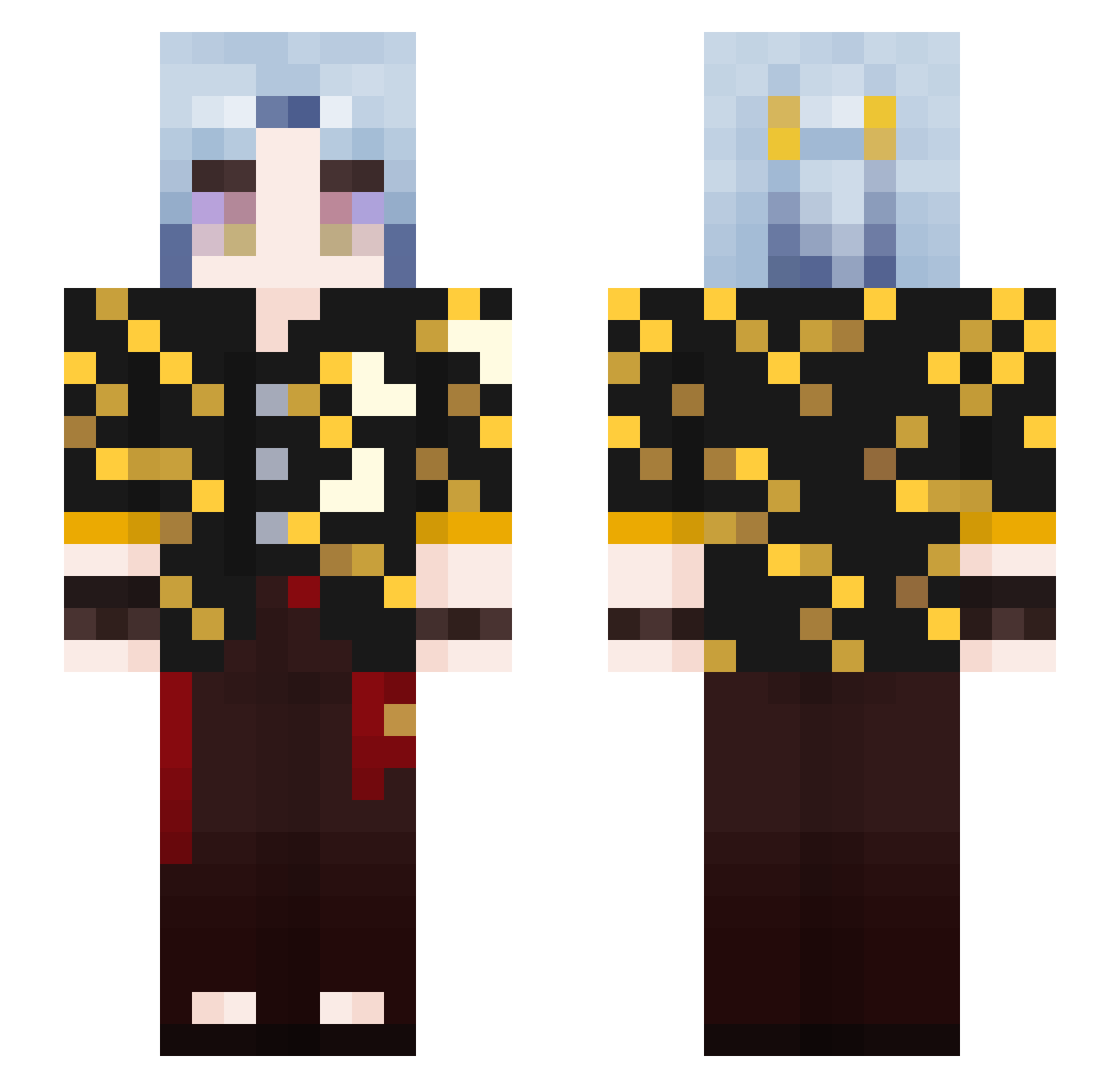 clan_k_t Minecraft skin, front and back view