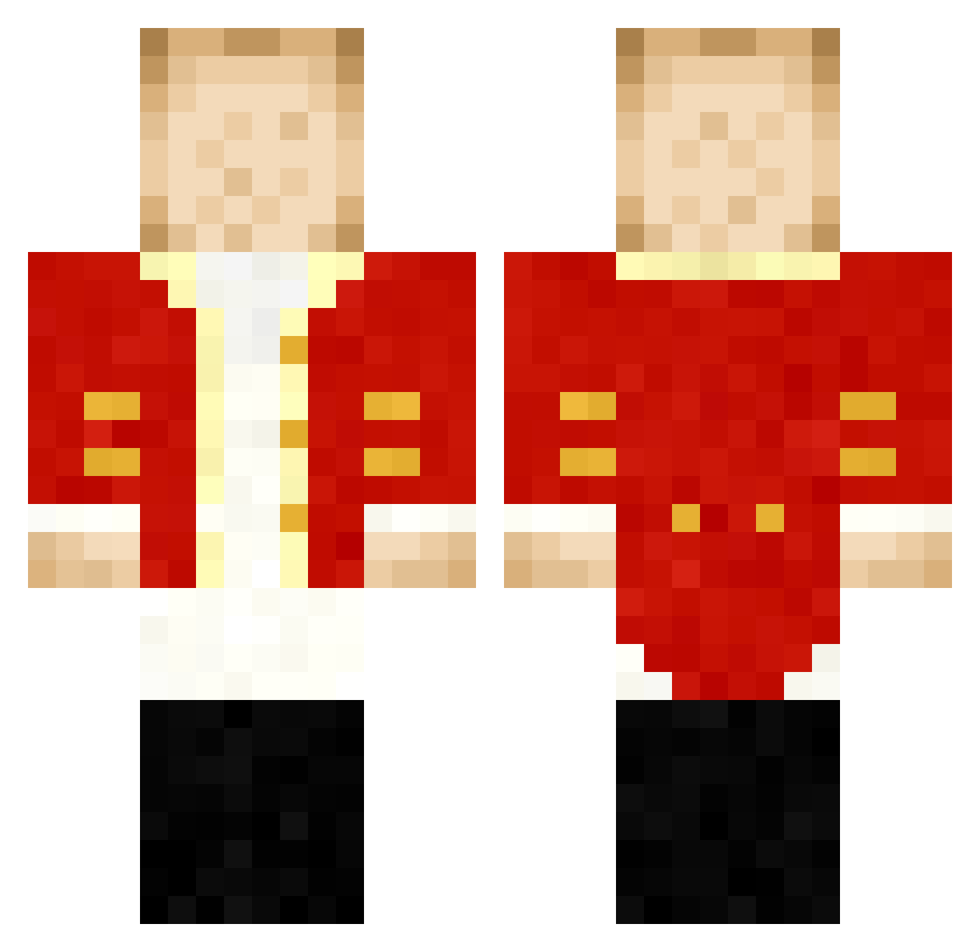 BreadEarner Minecraft skin, front and back view