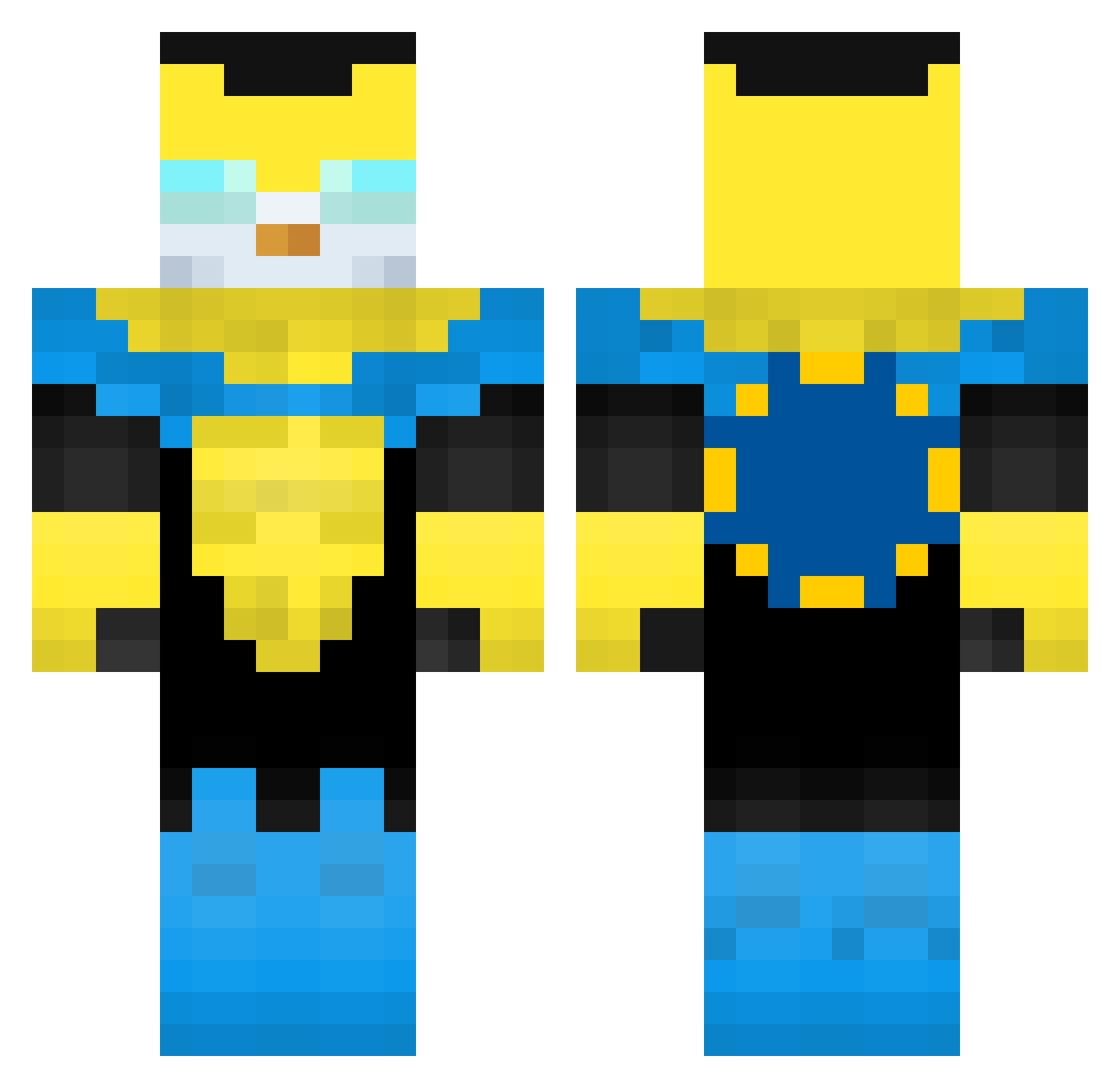 Yannibix Minecraft skin, front and back view