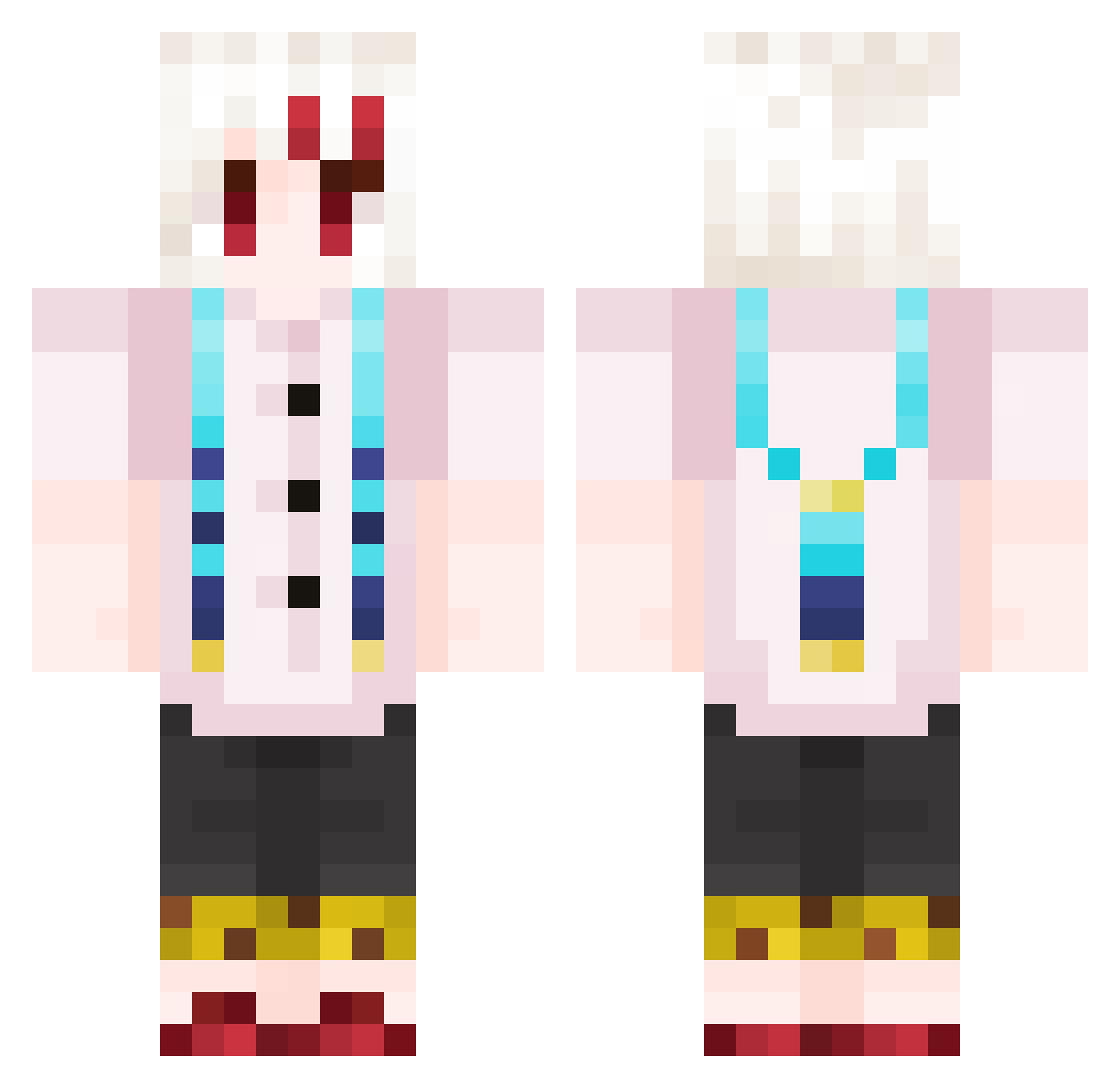 Grezzyyt Minecraft skin, front and back view