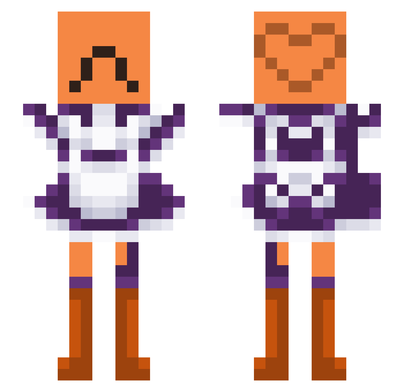 AbusiveeAunt Minecraft skin, front and back view