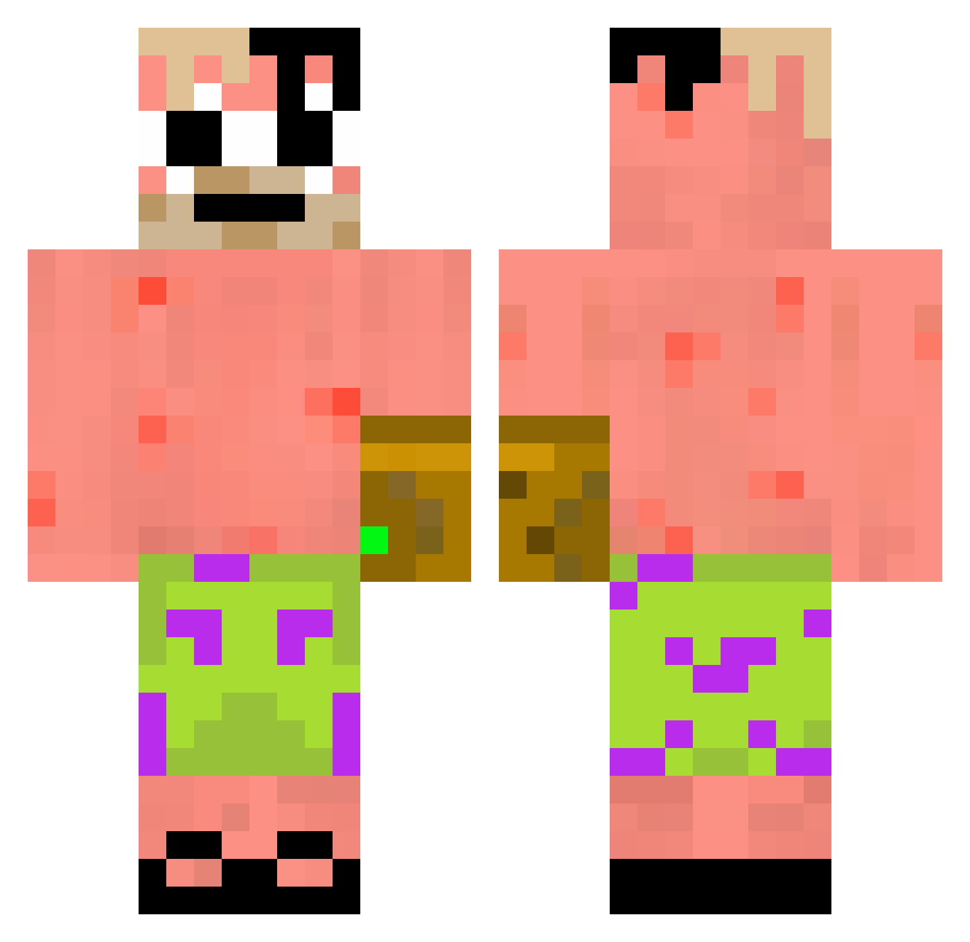 totallytortiose Minecraft skin, front and back view