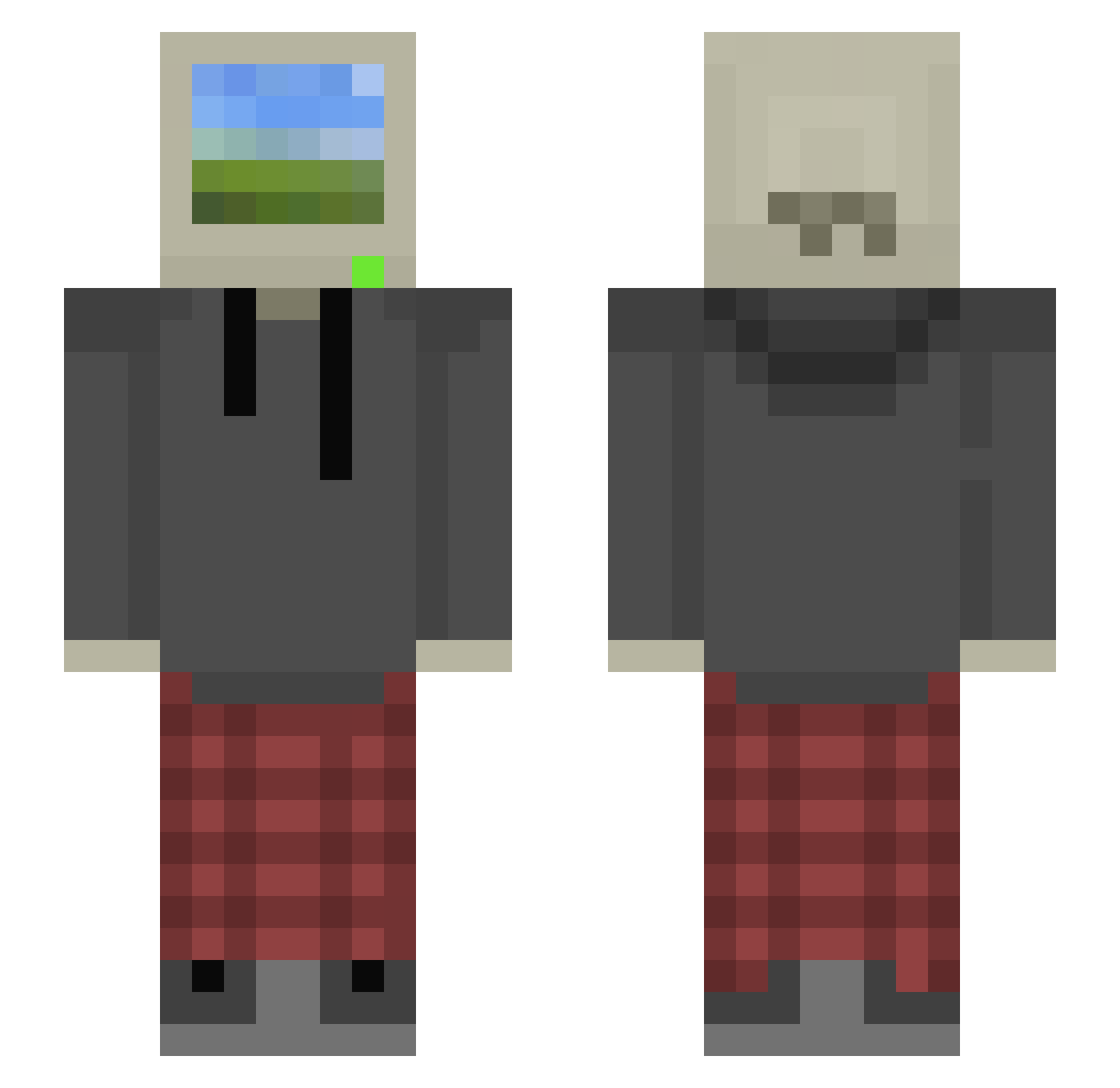 okKeith Minecraft skin, front and back view