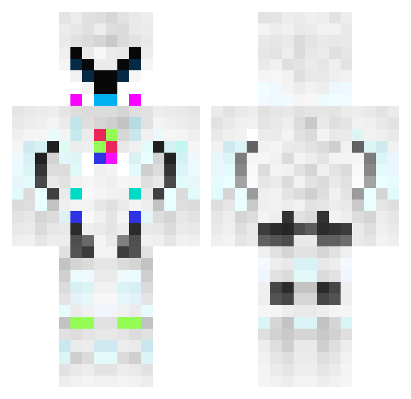 ZyChene Minecraft skin, front and back view