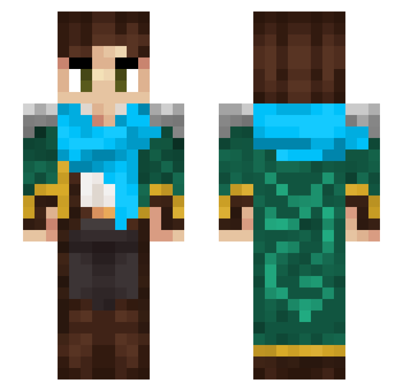 GoodmanJack Minecraft skin, front and back view