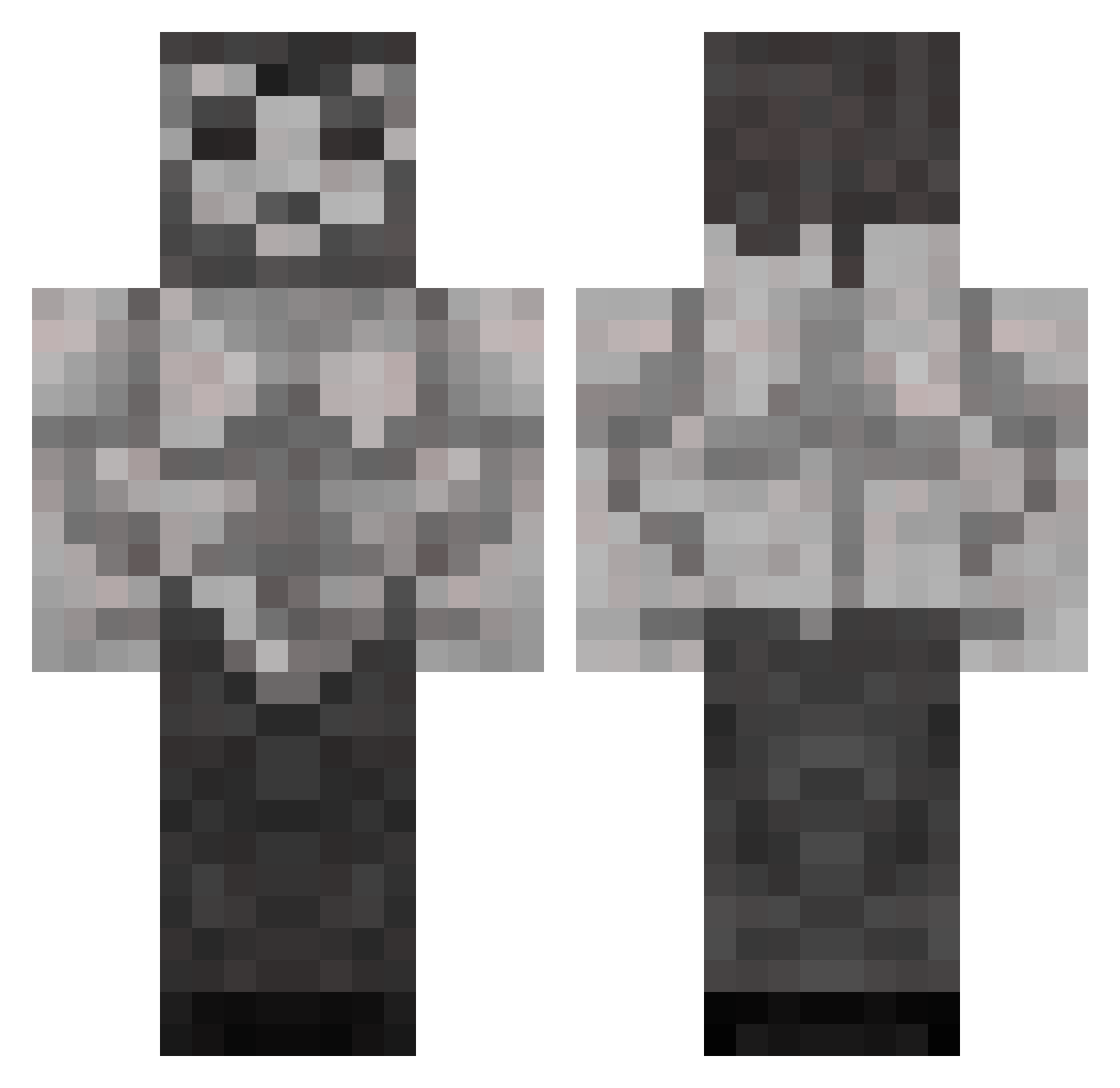 JitelBubilda228 Minecraft skin, front and back view