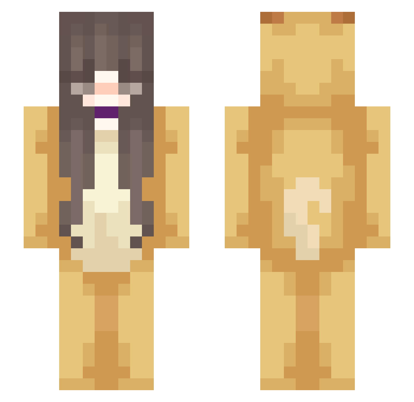 Arfff Minecraft skin, front and back view
