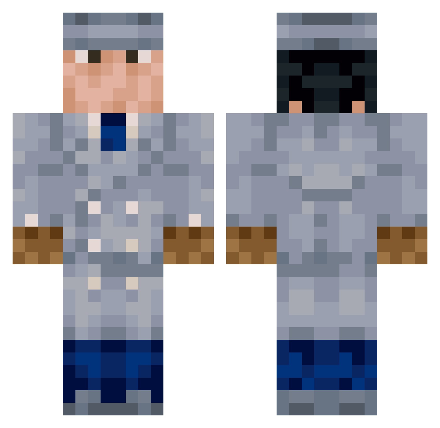 krangledangle Minecraft skin, front and back view