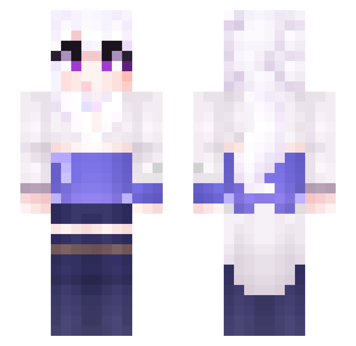 postitonline Minecraft skin, front and back view