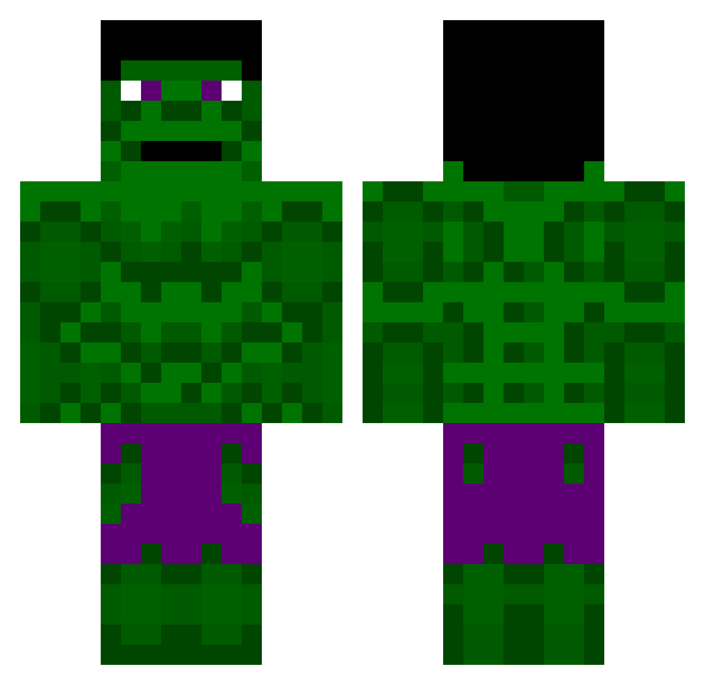 Vacation Minecraft skin, front and back view